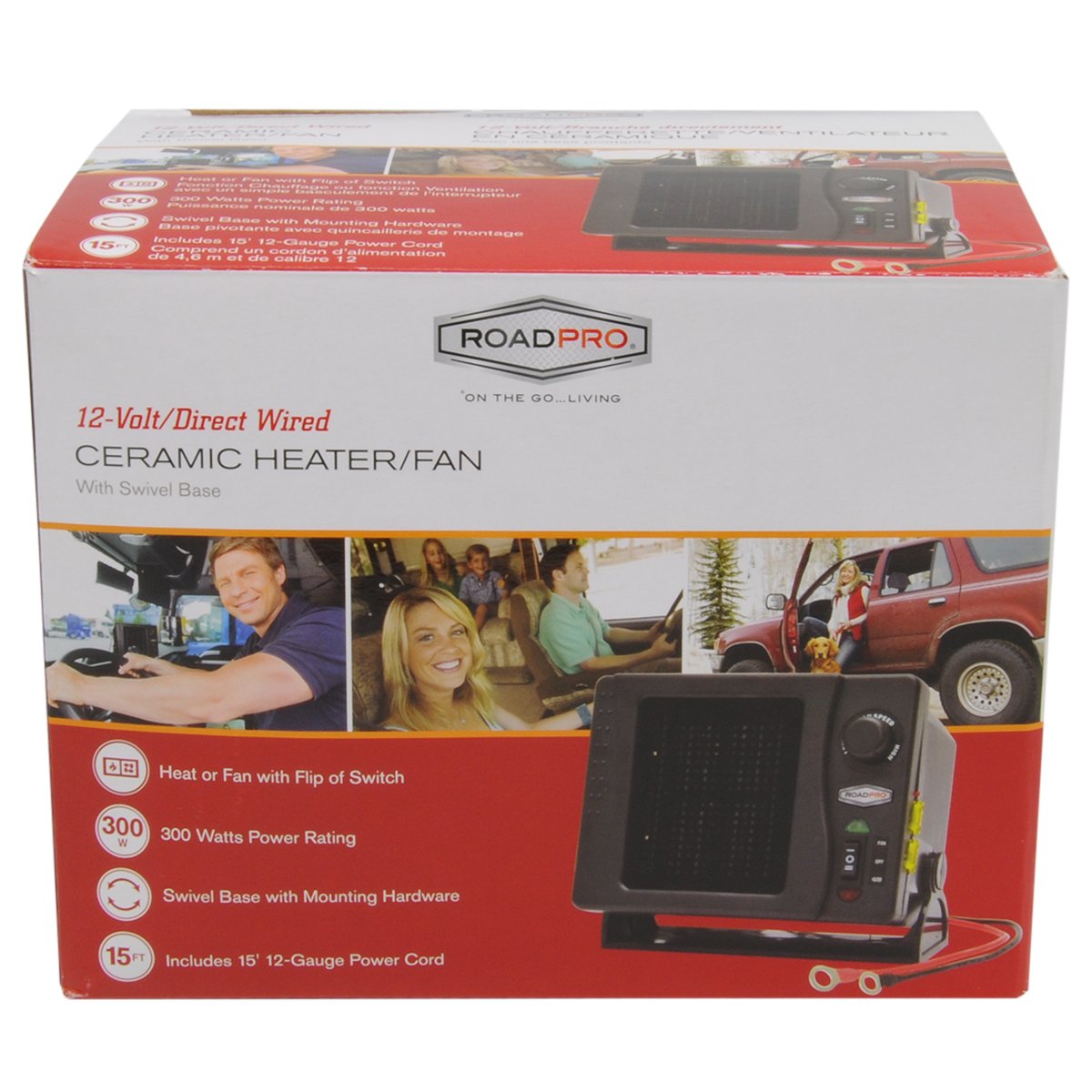 Roadpro Rpsl-681 12V Direct Hook-Up Ceramic Heater/Fan With Swivel Base & With Mini Tool Box (Cog)