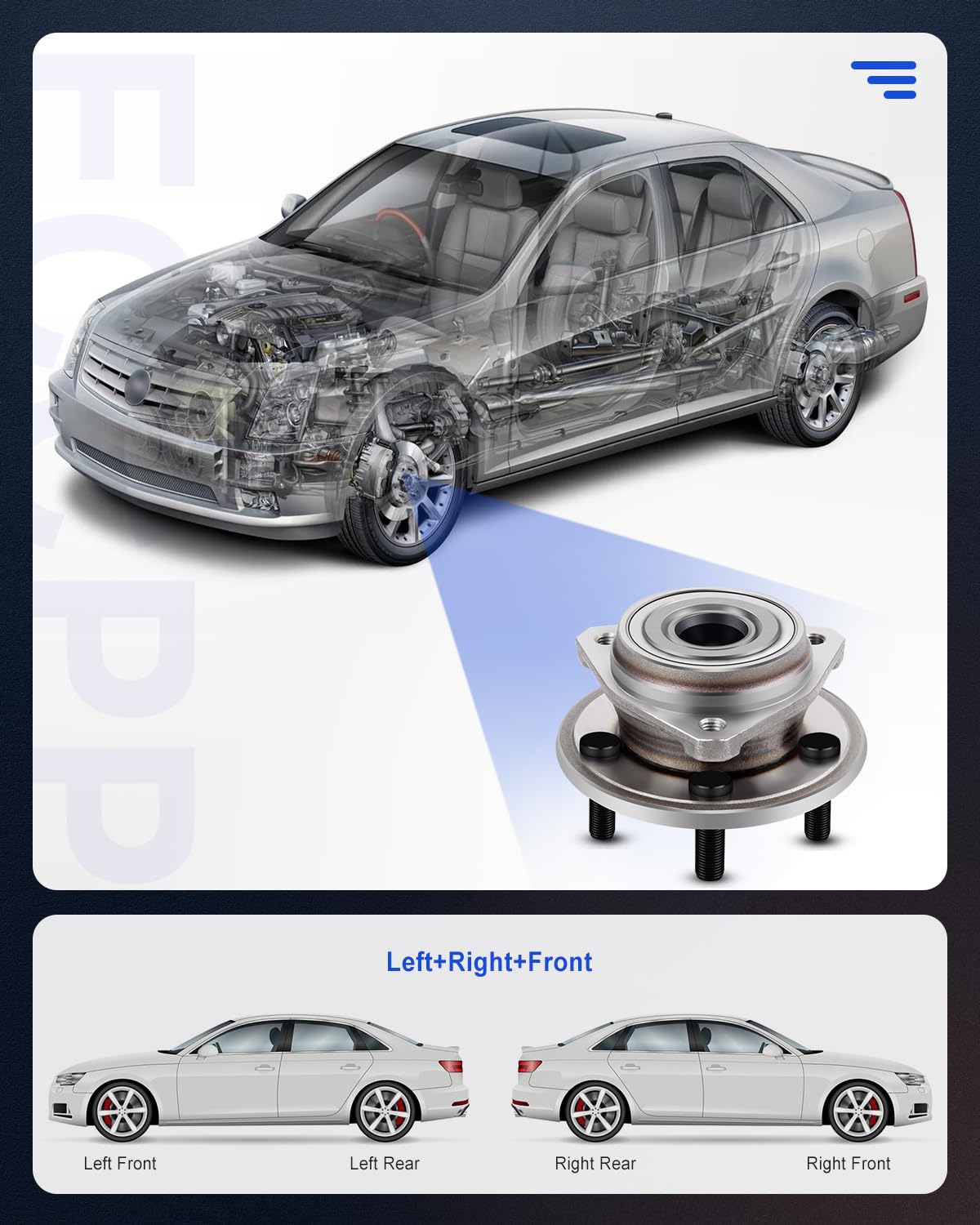 ECCPP Front 5 Lugs Wheel Bearing Hub Assembly for Jeep Wrangler 2000-2006 for Jeep Tj 2000-2006 for Jeep Cherokee 1999-2001 Whee