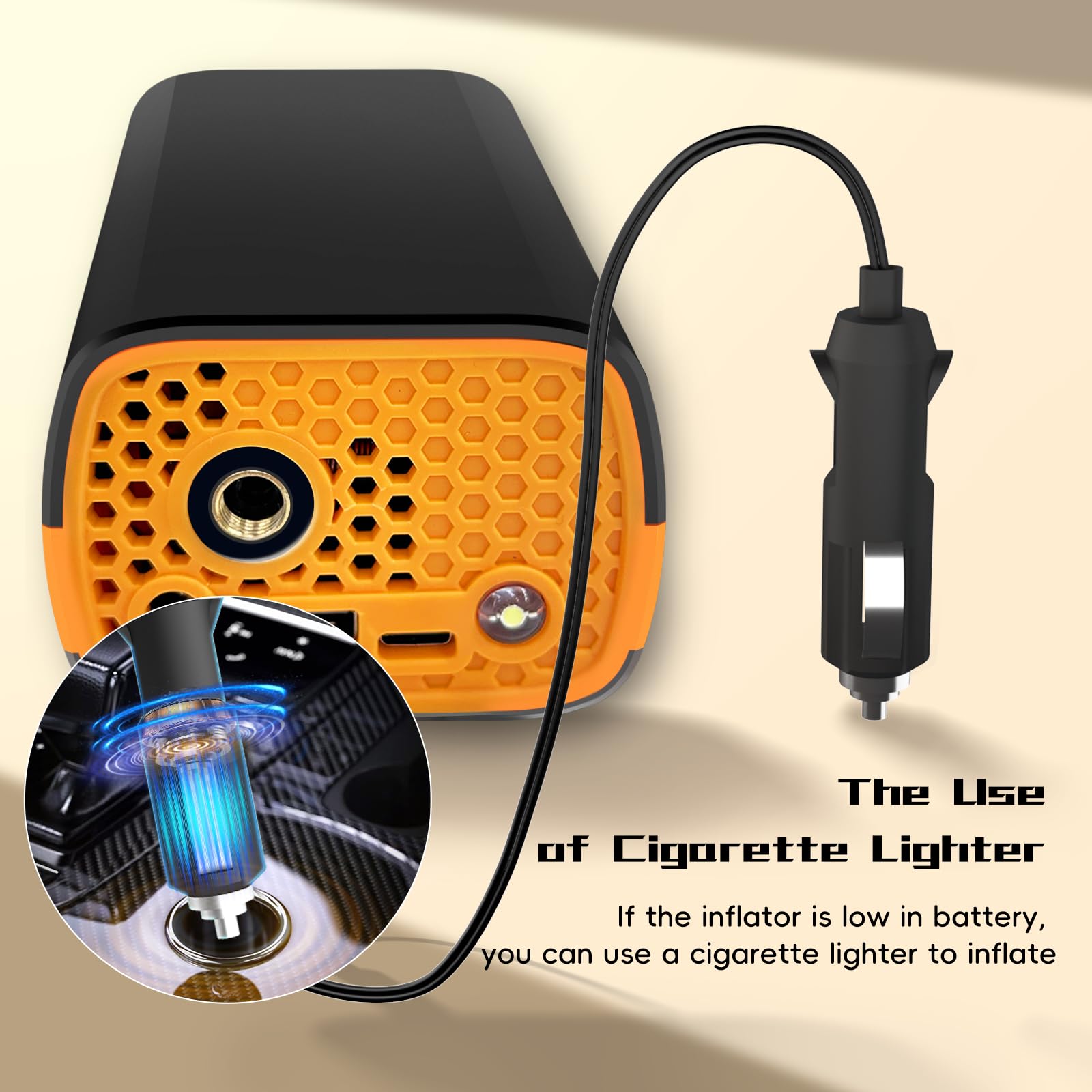 Tire Inflator Portable Air Compressor, Air Pump for Car Tires 5X Faster 150 Psi Digital Pressure Gauge, LED Light and Auto Shut-