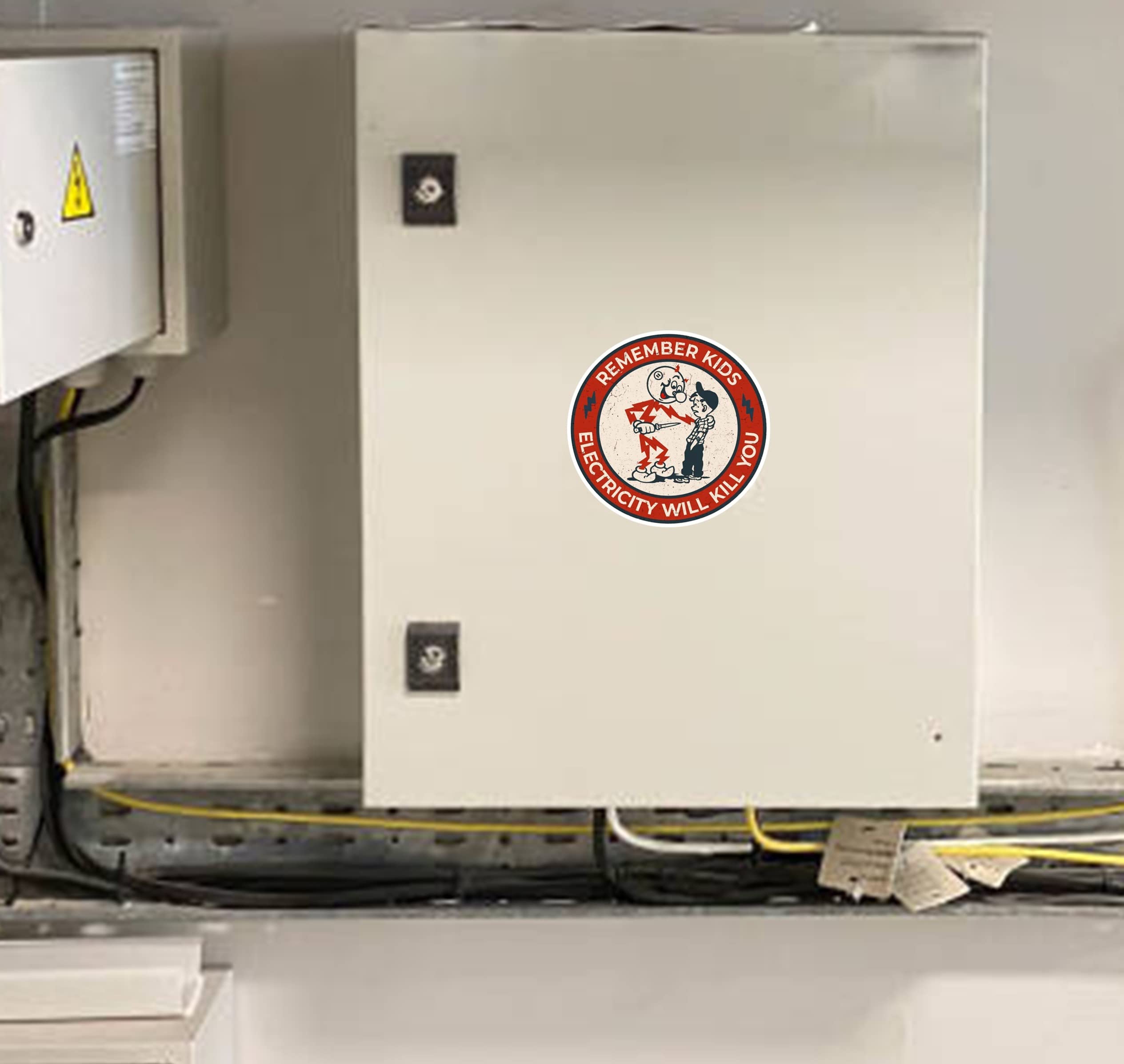 Imperial Vibes - Remember Kids Electricity Will Kill You Sticker - Vinyl Decal For Window - Removable Waterproof Sticker For Van