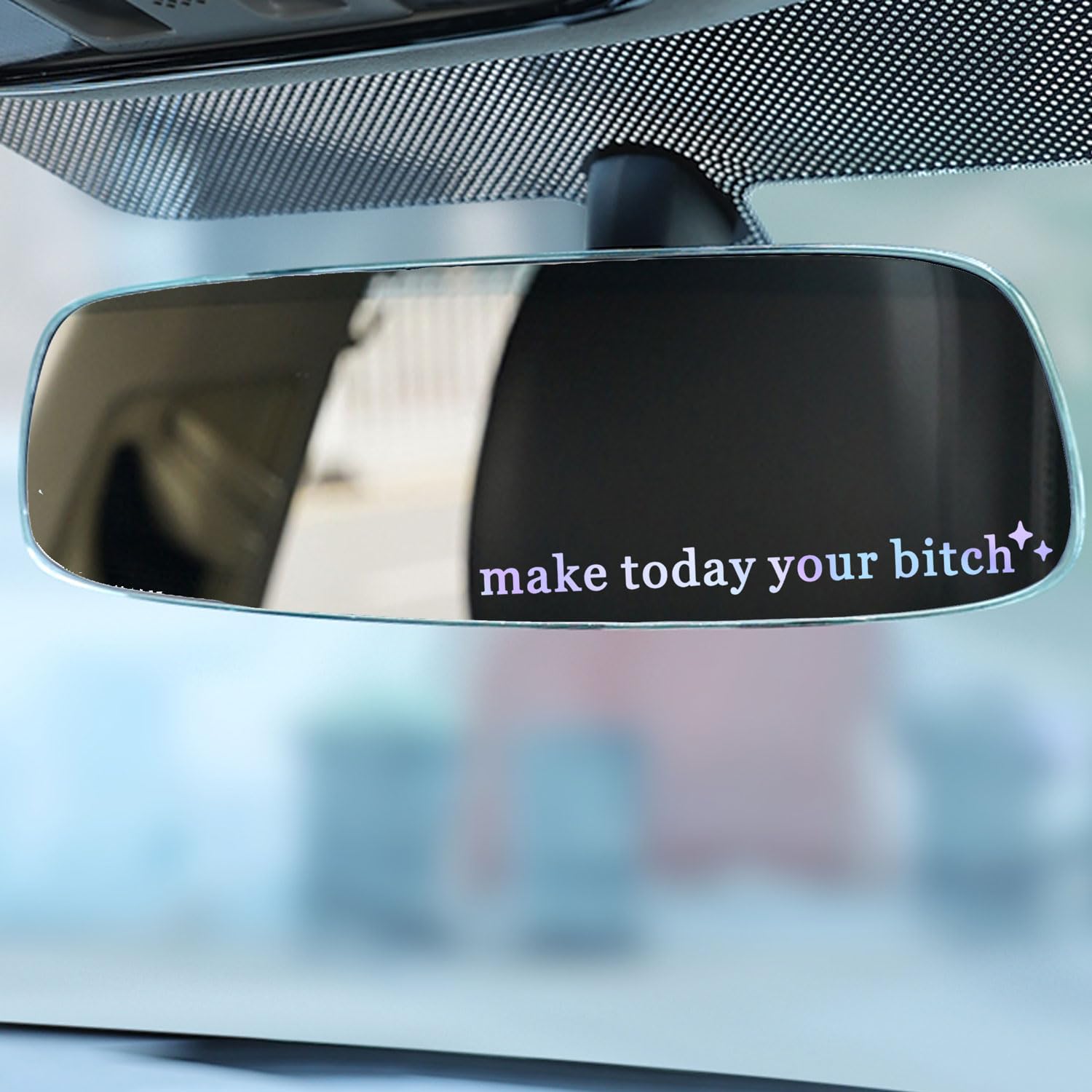 2 X Make Today Your Bi*Ch, Rear View Mirror Decal, Car Sticker, New Car Decor, Funny Vinyl Decal Sticker, Car Mirror Sticker, Mo