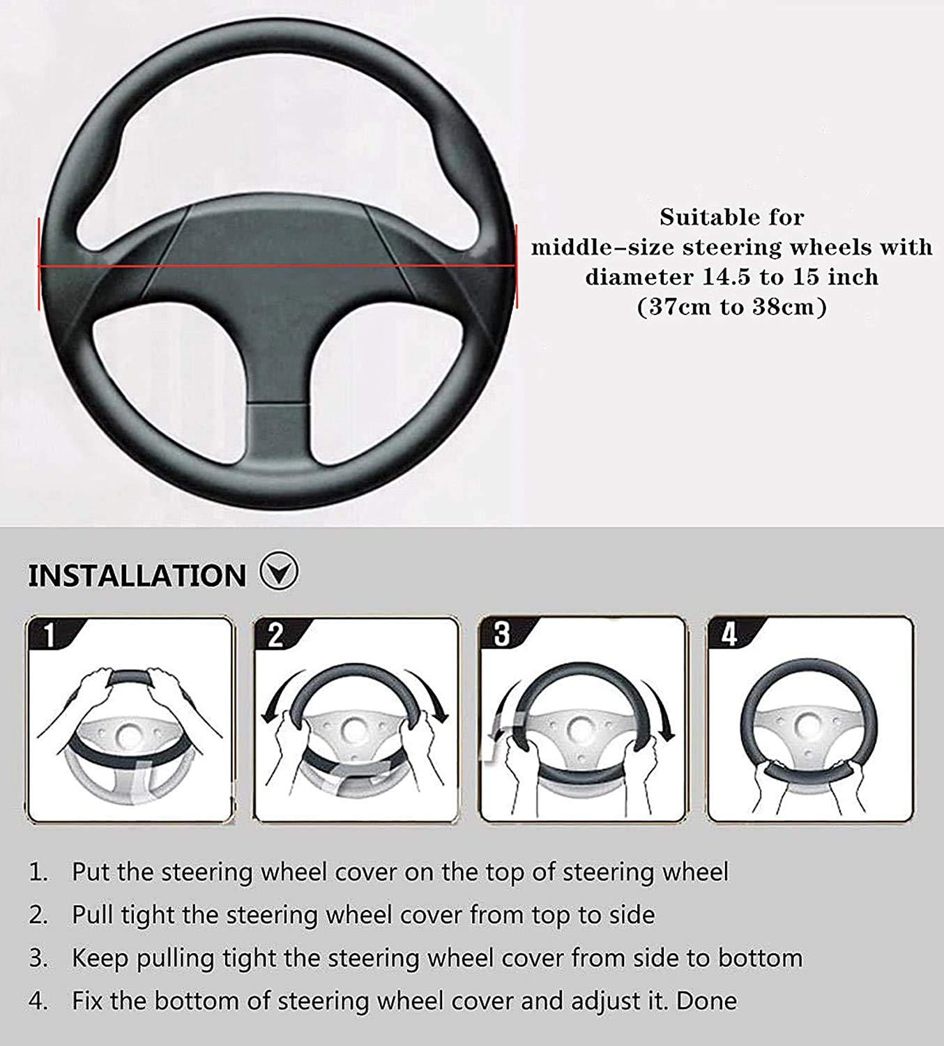 Labbyway Steering Wheel Cover, Universal 15 Inch Microfiber Leather Car Wheel Protecto, Skidproof, Stable, Warm In Winter And Cool In Summer (Claret)