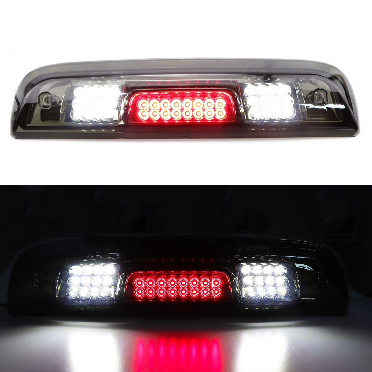 Tresound 3Rd Brake Light For 2014-2018 Chevrolet Silverado/Gmc Sierra Led Third Tail Light Rear Cargo Lamp High Mount Stop Light Chrome Housing + Smoke Lens