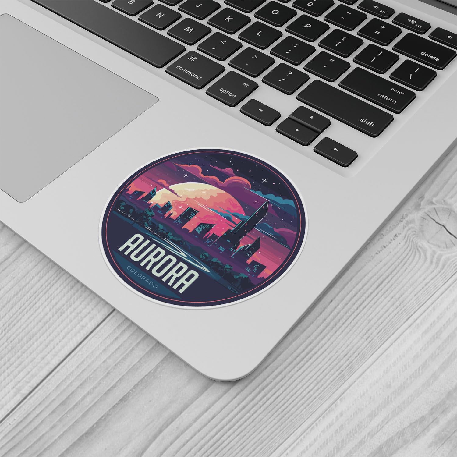 Aurora City Sticker - Waterproof Vinyl Decal for Car Bumper, Laptop, Water Bottle, Wall, and Window, Size - 5'' Longer Side