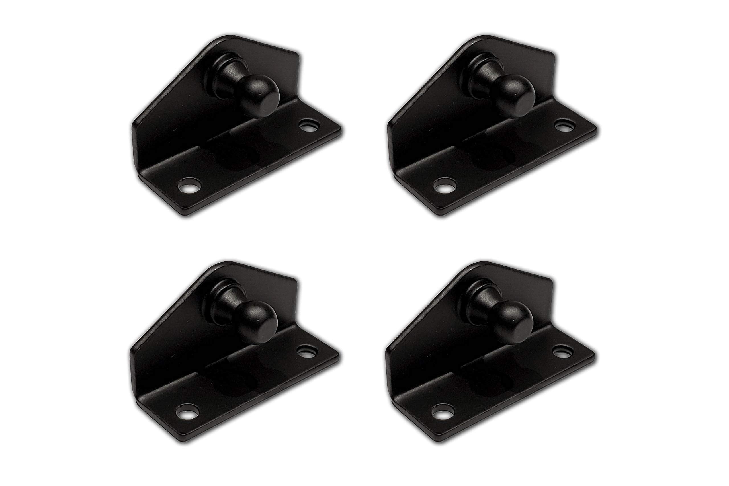 10mm Ball-Stud Brackets (4 Pack) (2'' L x 0.75'' W x 1.125'' H) - Black Powder-Coating Over Zinc-Plating - Gas Strut Lift Suppor