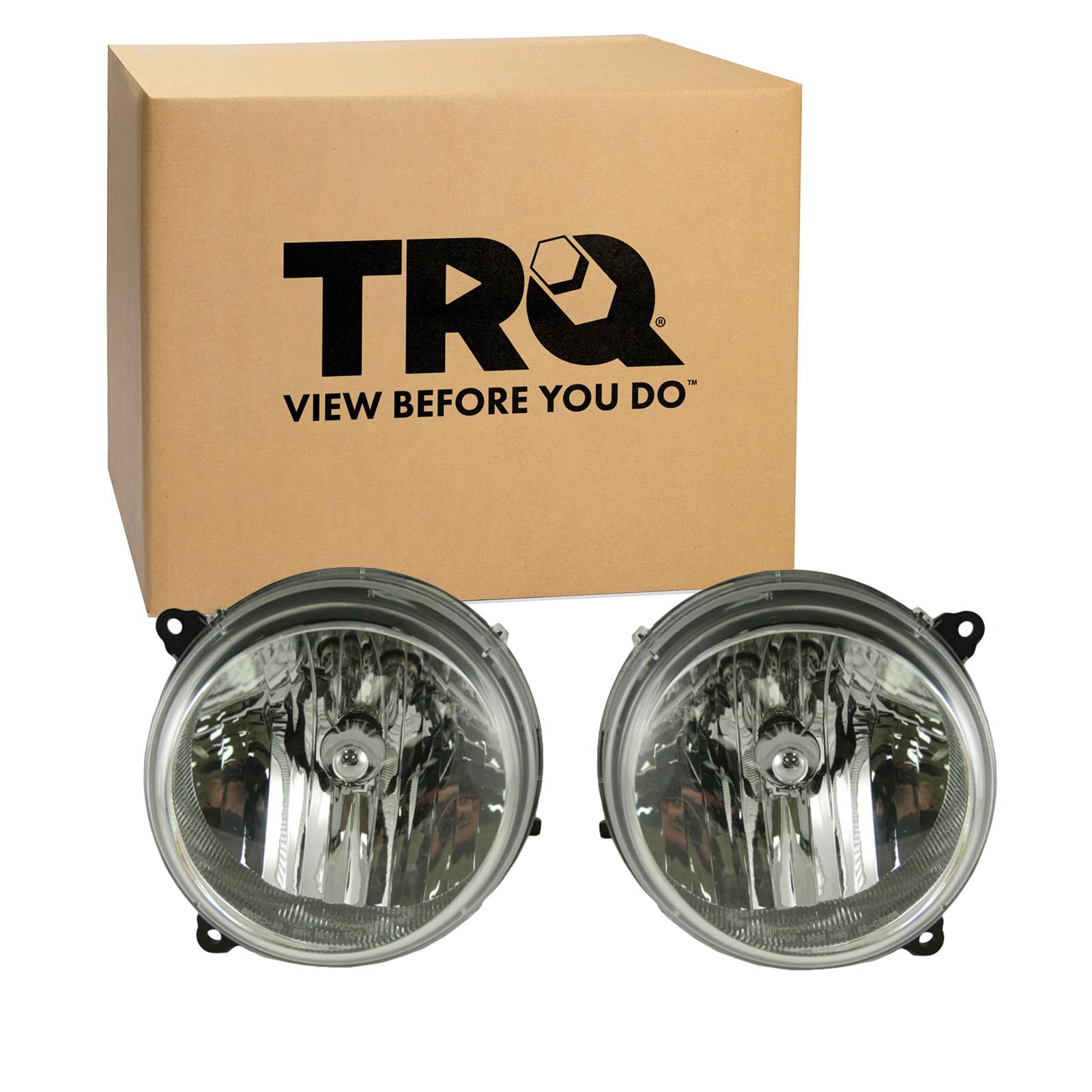 Trq Driver & Passenger Side Headlight Assembly Set Headlights Driver & Passenger Side Compatible With 2005-2007 Jeep Liberty Ch2