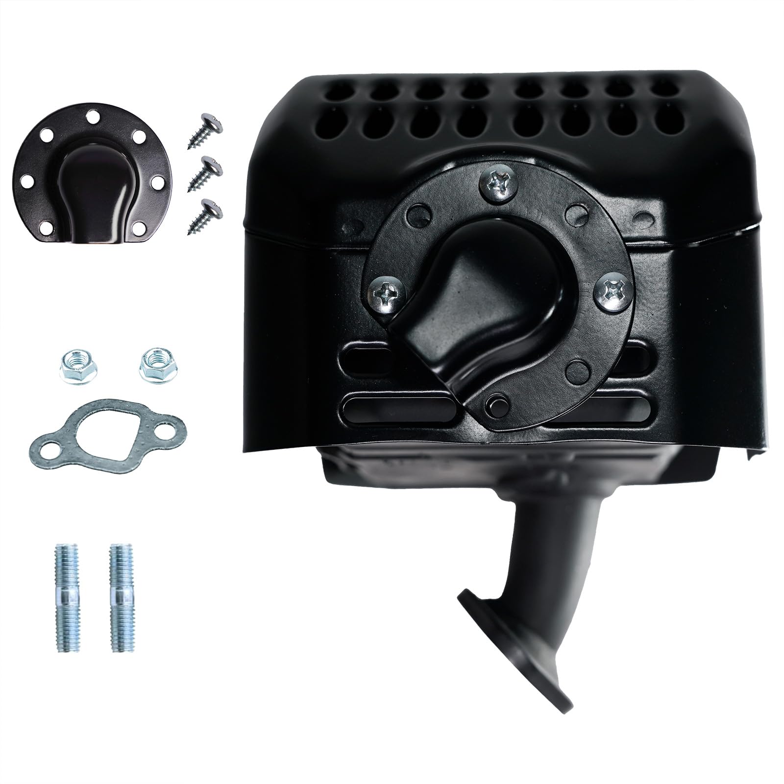 JMCHstore OEM Exhaust Muffler w/Deflector for Predator 212 Engine Water Pump, Chipper, Shredder, Power Washer, Snowblower Replacement Kit