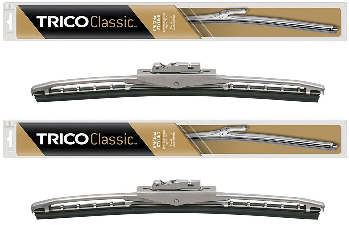 2 Wiper Set - Trico 33-111 Classic Silver Wiper Blades - 11 Fits Permanent Pin & Wrist Action Wiper Arms (Pack Of 2 Wipers)