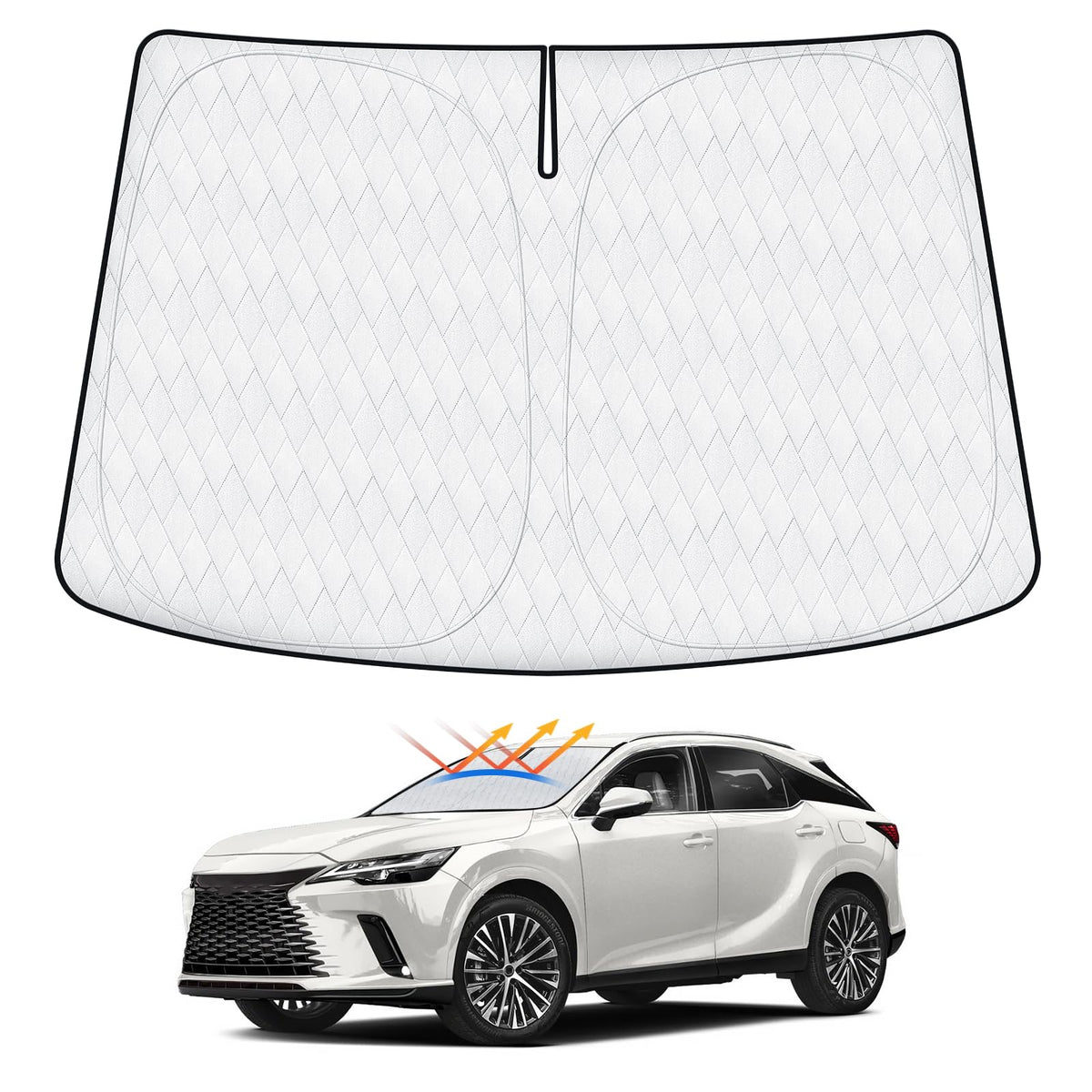 Thickened Windshield Sun Shade For Lexus Rx 2023 2024 2025, Foldable Front Window Sunshade, Accessories For Rx350/Rx350H/Rx450H/