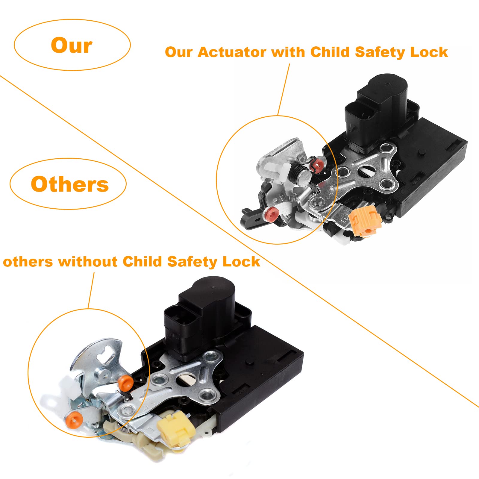 Cheriezing 15110651 Door Lock Actuator - Rear Left Driver Side - Compatible For Select Chevy & Gmc & Cadillac Model - 1999-2007 Silverado Sierra Escalade - W/O Keyless Entry