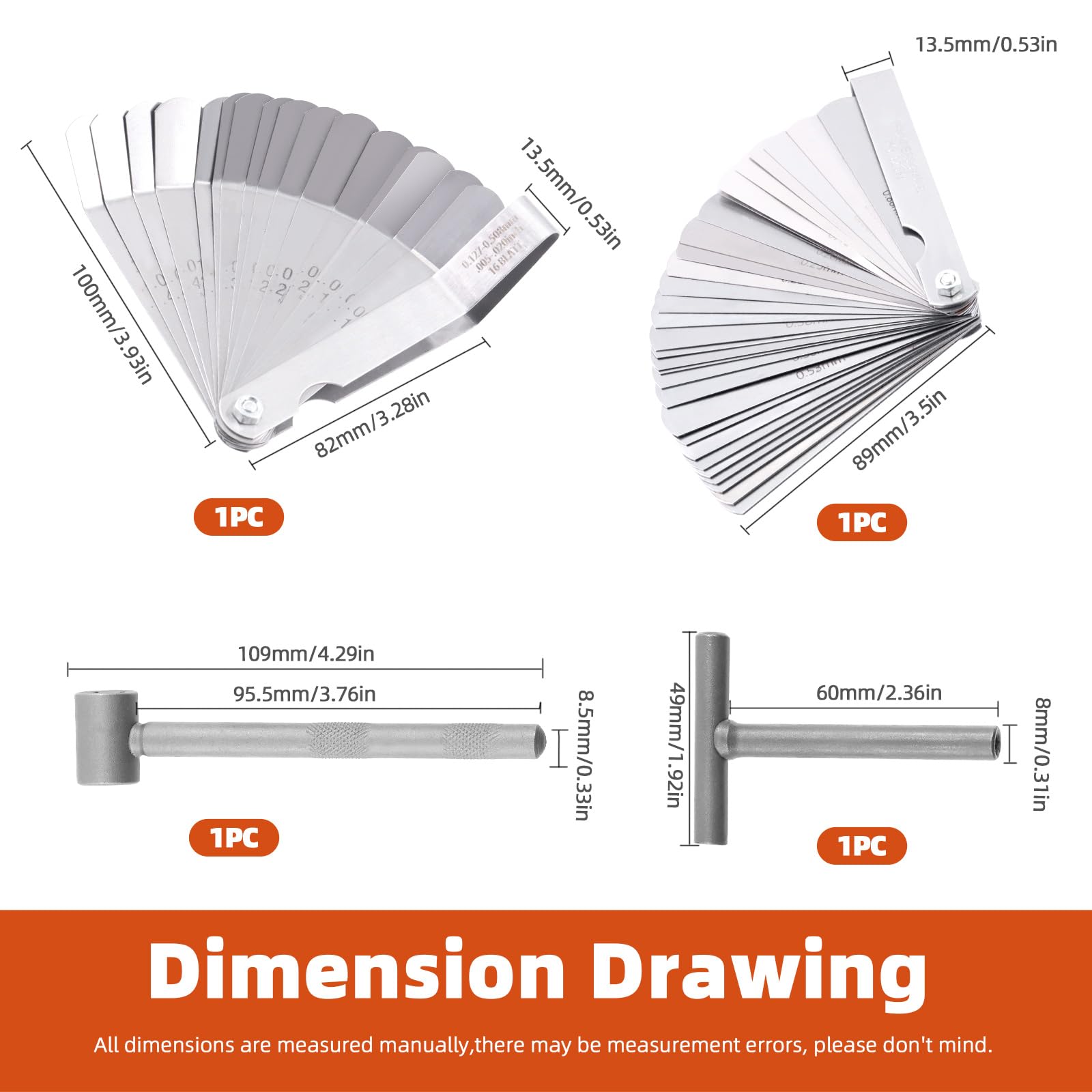 Tanstic 4Pcs Motorcycle Engine Valve Adjustment Tool Set, 8Mm 9Mm 10Mm Valve Screw Spanner, Engine Valve Screw Repair Wrench, Va