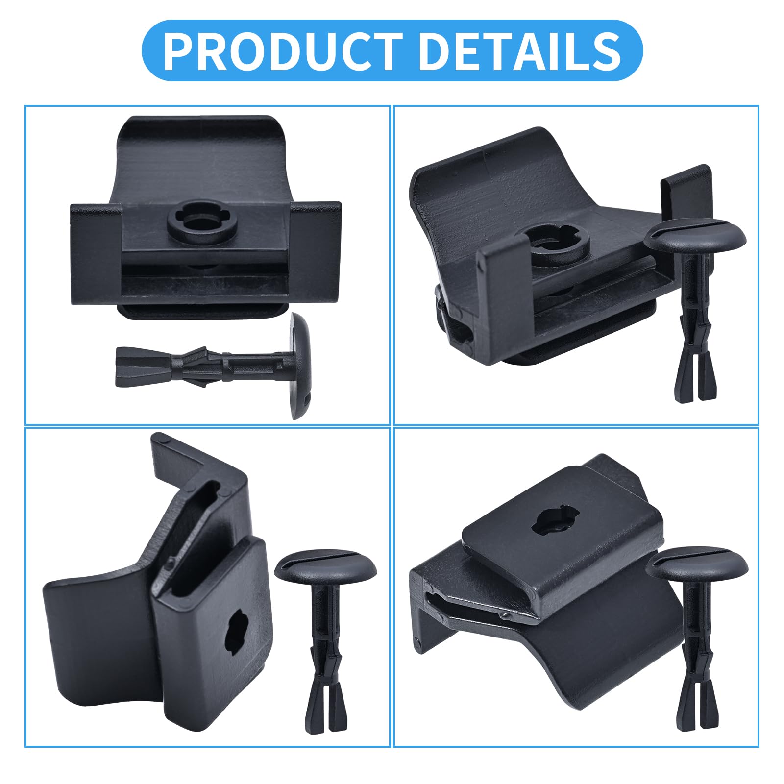 Whaletail 10 Sets Black Front Fender Liner Clips & Pin Retainers for Lexus Camry Avalon ES350 GS350 RX350 HS250h 53879-06100