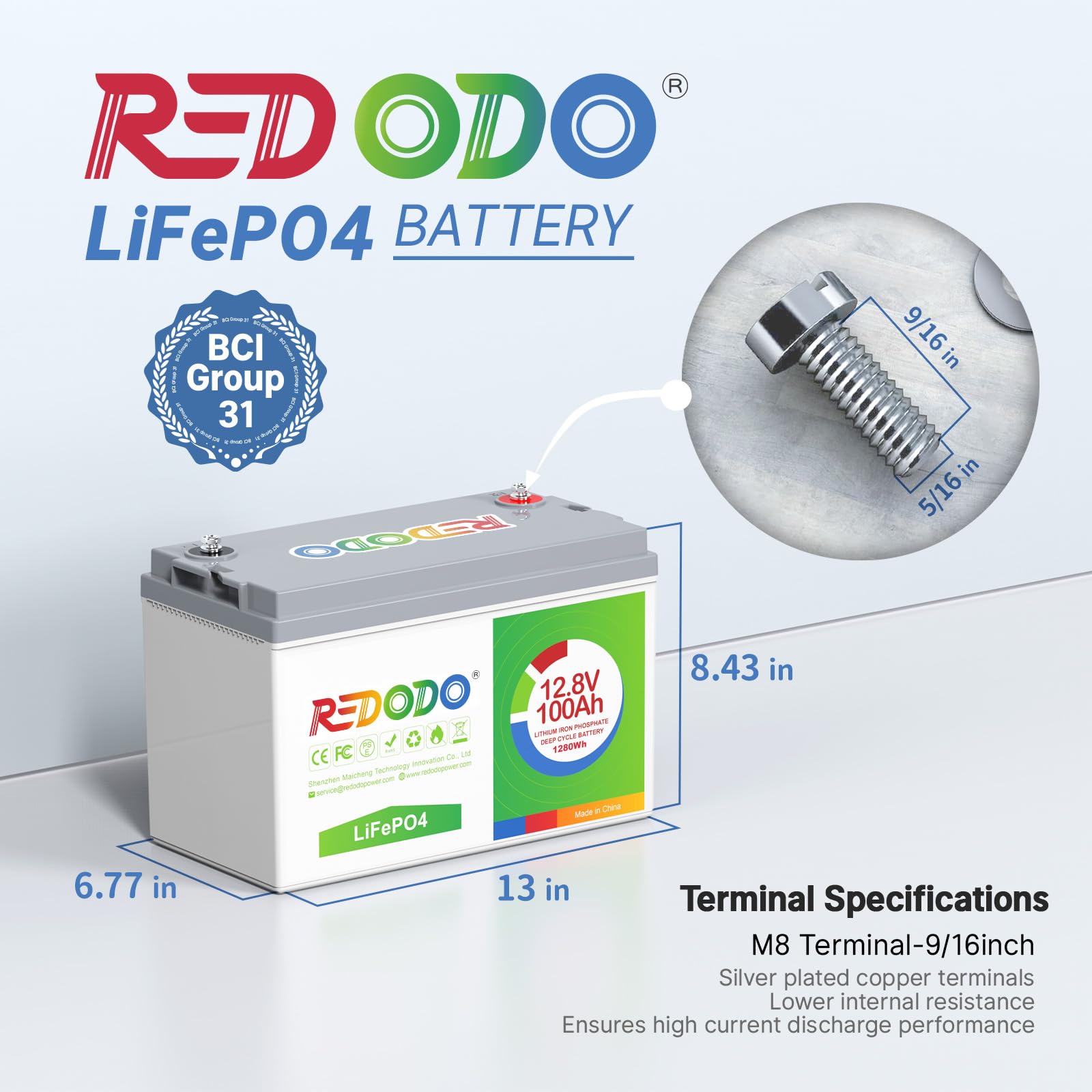 Redodo 4 Pack 12V 100Ah Lifepo4 Battery, Deep Cycle Battery With 100A Bms, Group 31 Battery For 10 Years Lifetime, 4000-15000 Cycles, Perfect For For Rv, Solar Home, Trolling Motor, Marine, Boat