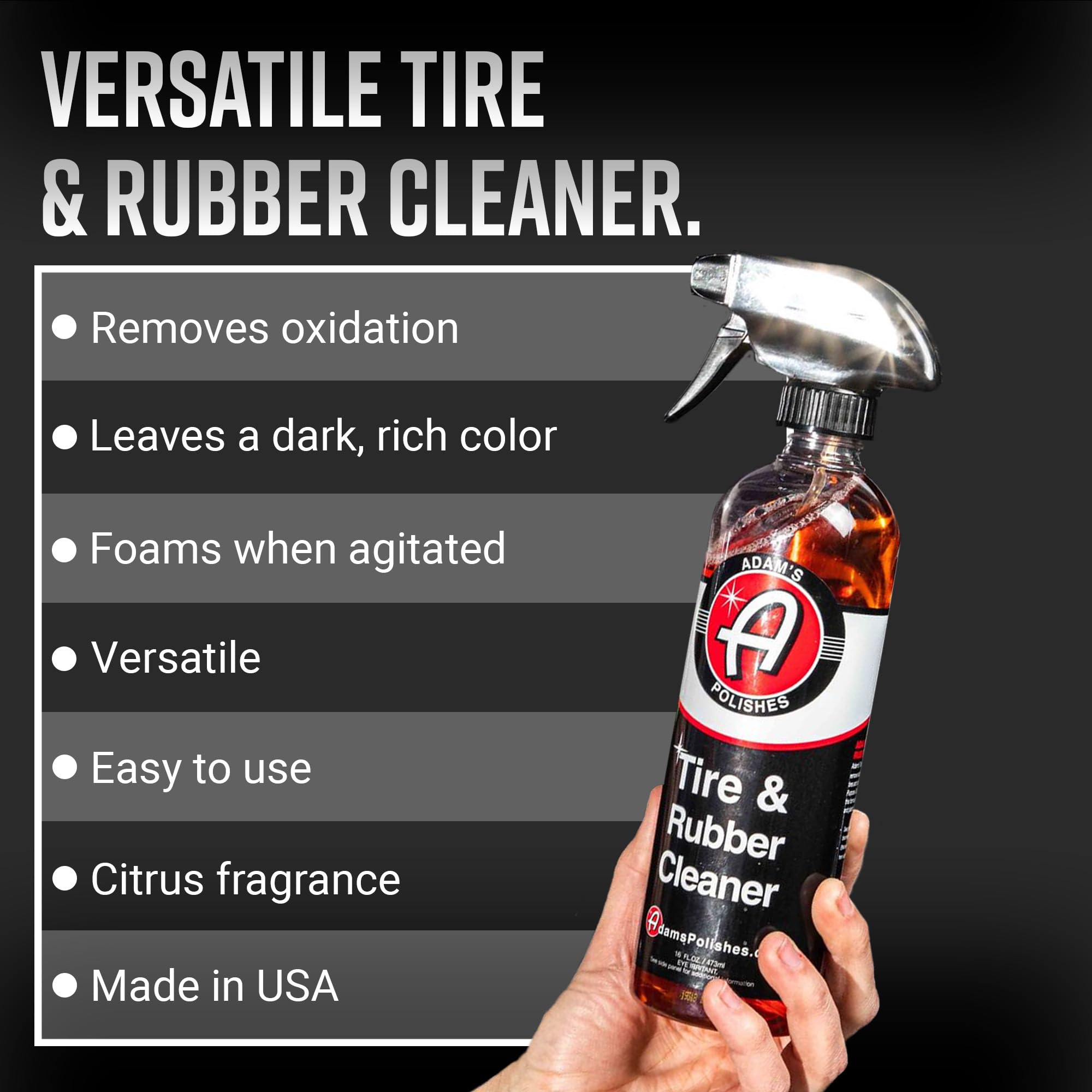 Adam'S Polishes Tire & Rubber Cleaner (Gallon) - Removes Discoloration From Tires Quickly - Works Great On Tires, Rubber & Plastic Trim, And Rubber Floor Mats