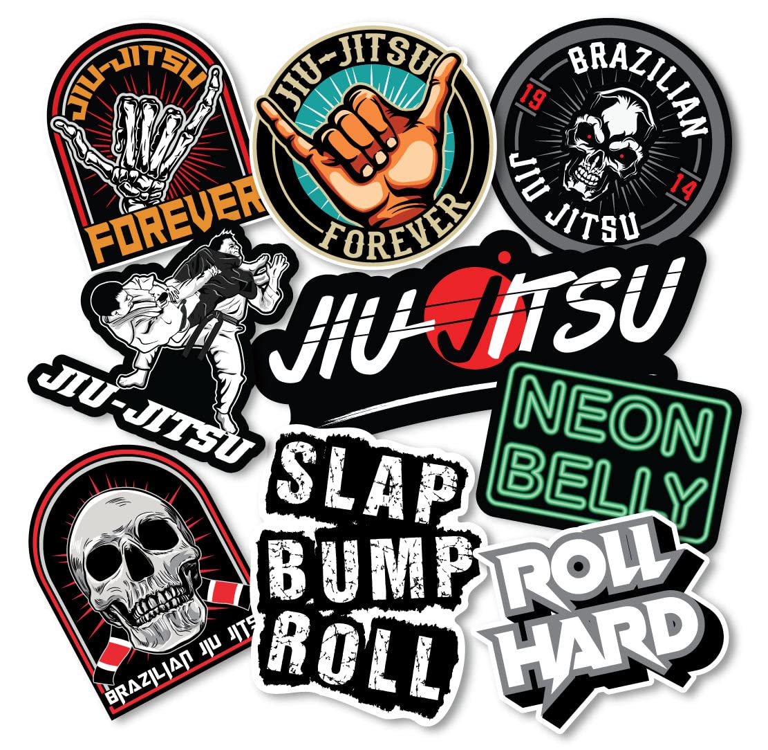Brazilian Jiu Jitsu BJJ Bumper Sticker Pack Decal Bundle for Cars, Cups, Laptops, Coolers, Tumblers, and Phones (2'' (Small, for