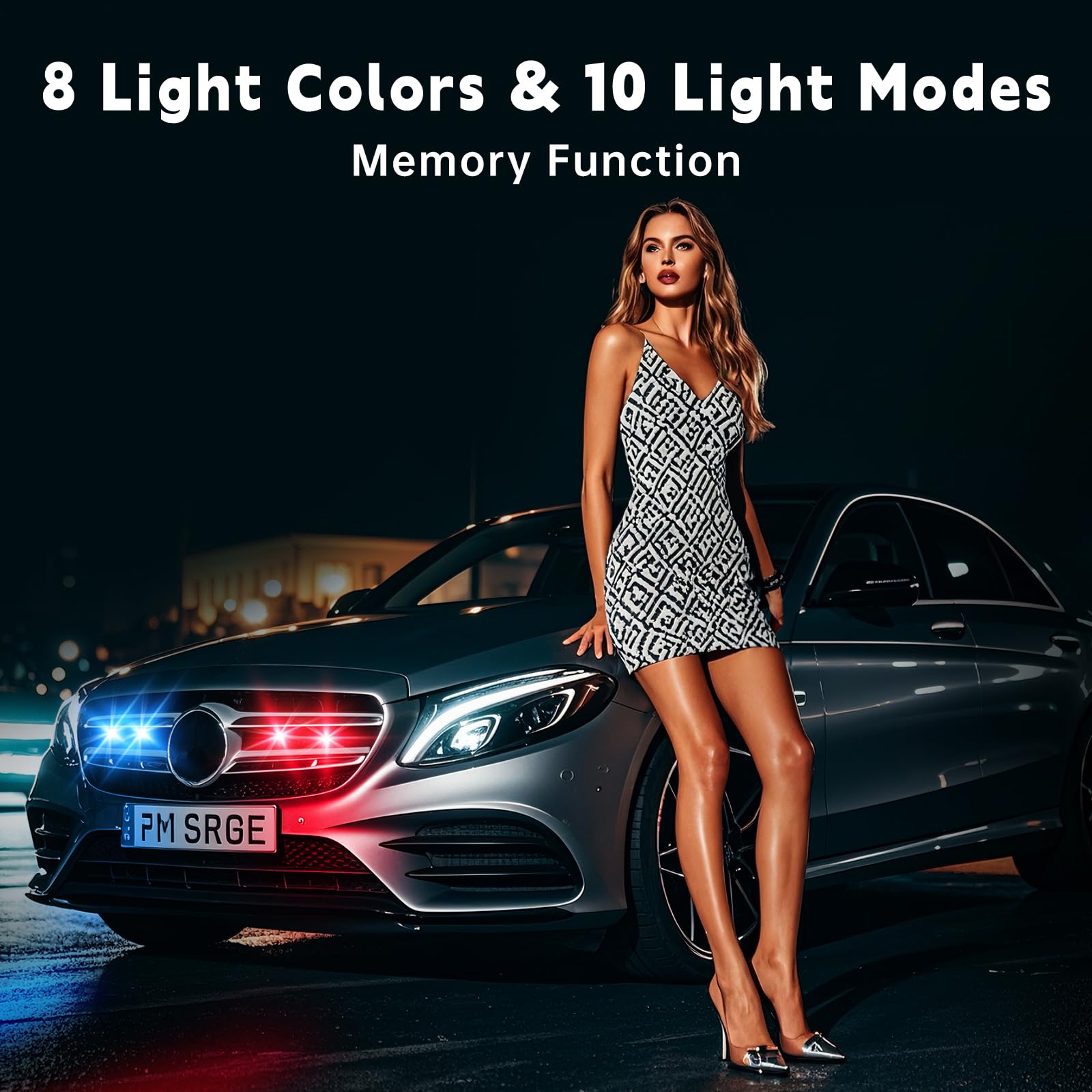 8Pcs Wireless Led Strobe Lights With Remote Control,8 Colors Waterproof Anti-Collision Usb Charing Led Warning Light, High Brigh