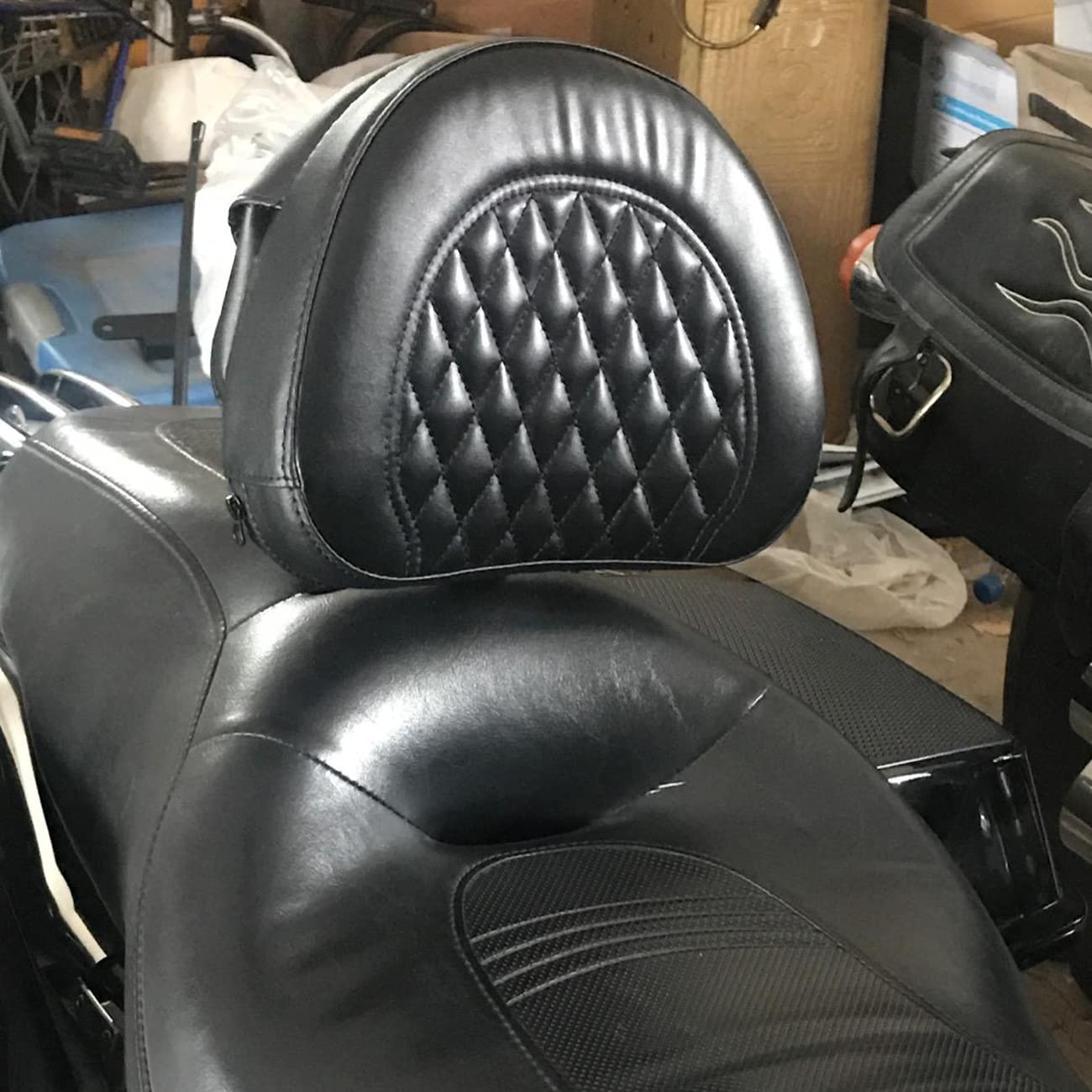 AUFER Black Adjustable Plug-in Driver Rider Backrest Custom Made Compatible With For Touring Models Road King Street Glide Road