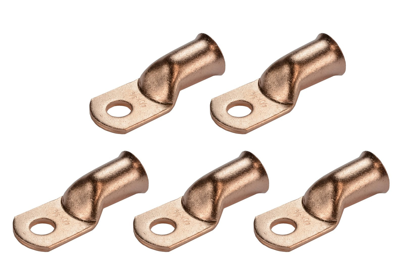 Temco 5 Pack Bare Copper Welding Battery Cable Ends, Lugs Terminal 4/0 Awg 3/8 '' Hole (6 Awg To 1/0 Awg Options Available)