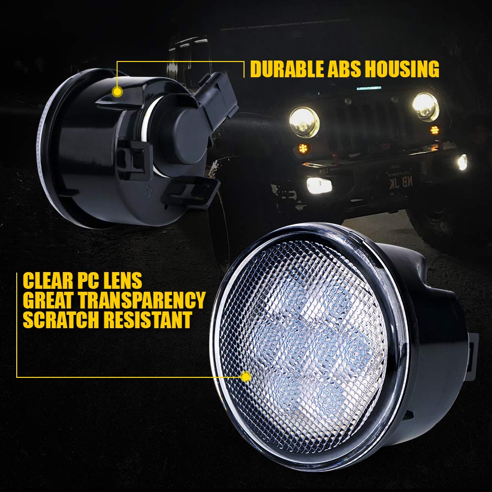 Xprite Led Turn Signal & Side Marker Lights Kits, Led Lights Compatible With 2007-2018 Jeep Wrangler Jk & Wrangler Unlimited - C