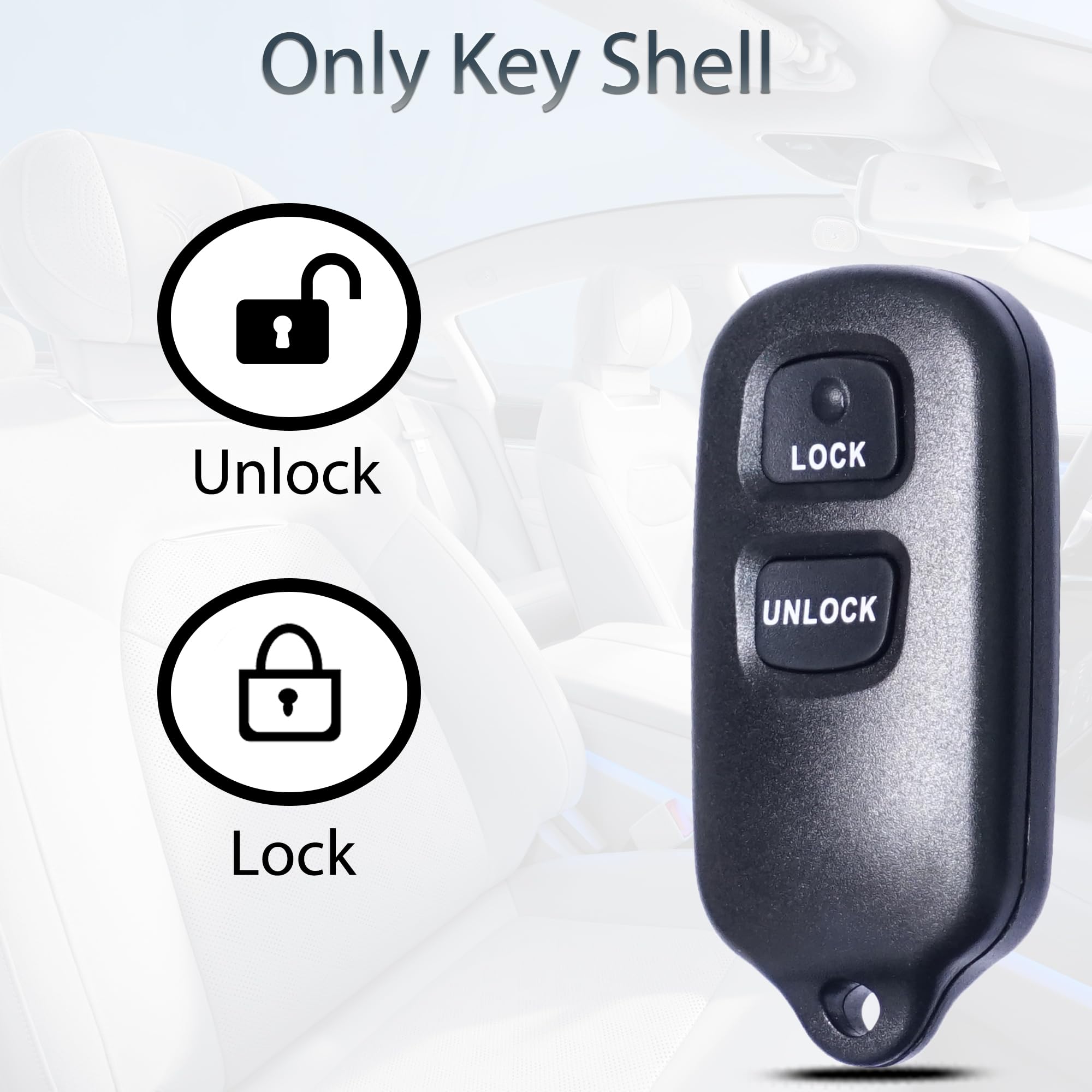 SUPALAND Key Fob Shell Case Replacement Fits for Toyota Tacoma Tundra RAV4 Highlander 4Runner Corolla Scion XA XB 2000 2001 2002