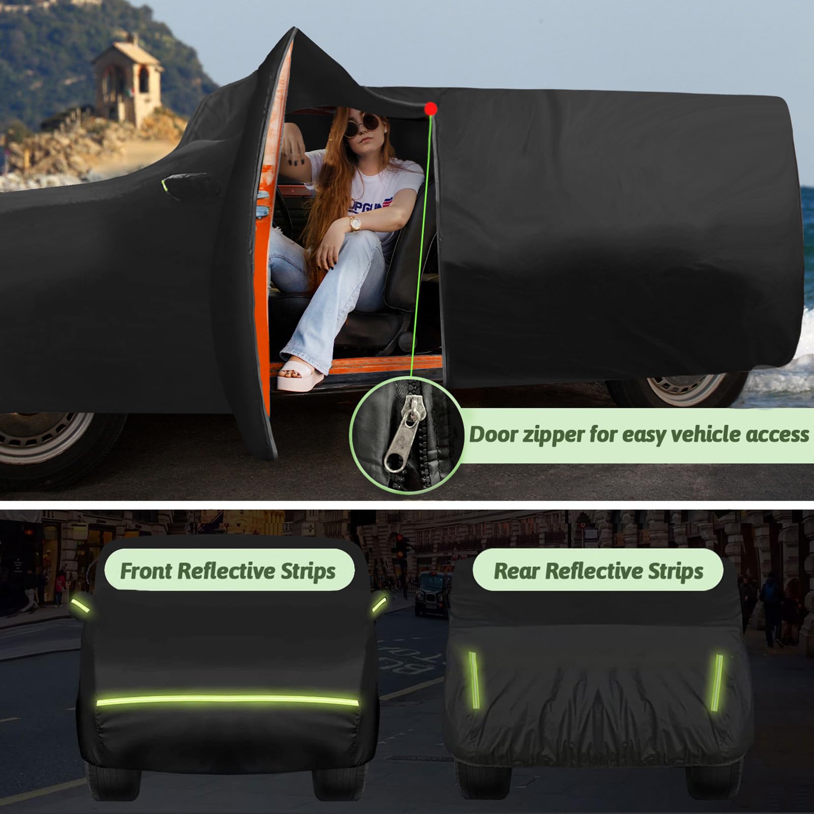 BETERNY Car Cover for 2021-2025 Bronco 4 Door, 6 Layers Waterproof Sun Rain UV Dust Snow Protection Outdoor Bronco Full Car Cove