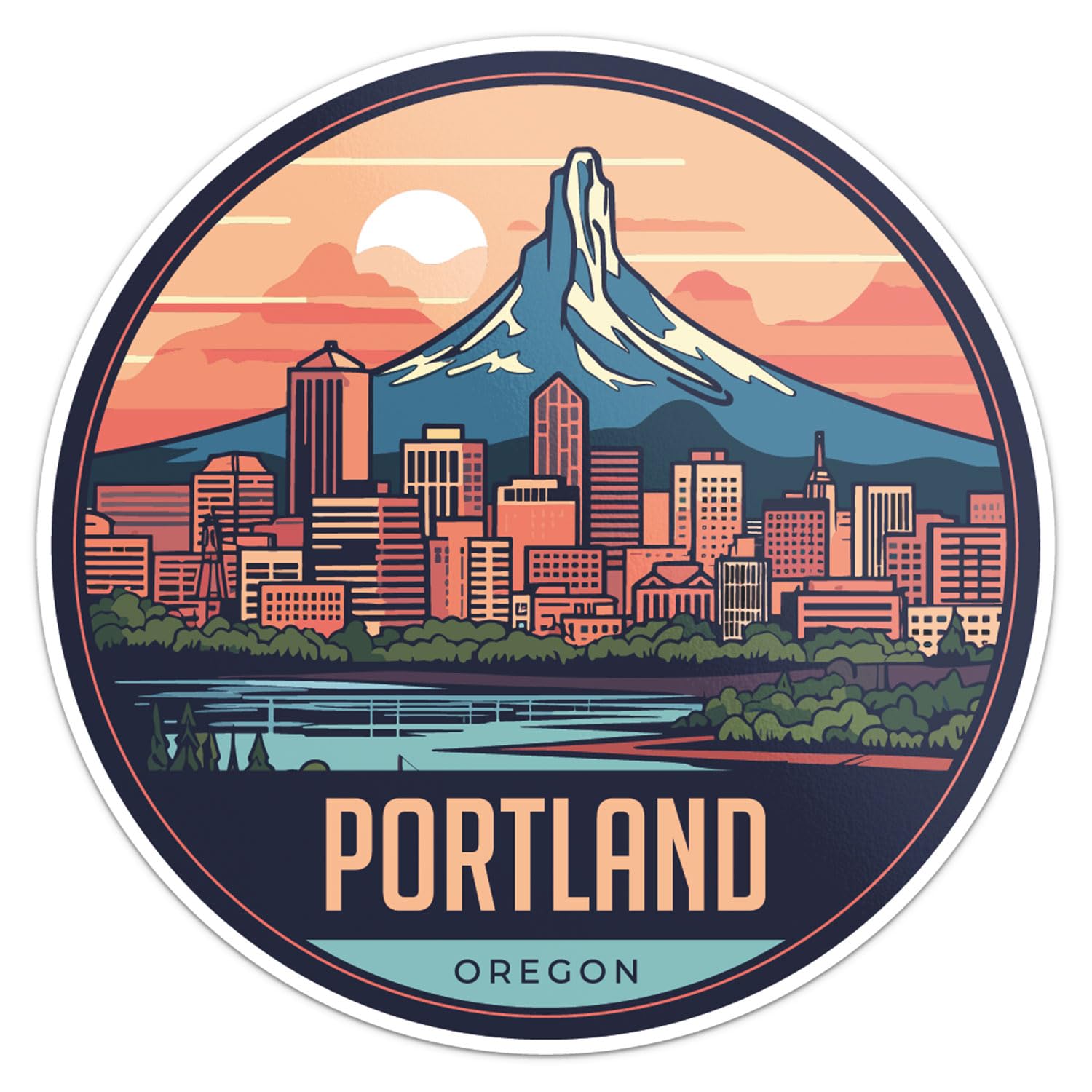 Portland City Sticker - Waterproof Vinyl Decal for Car Bumper, Laptop, Water Bottle, Wall, and Window, Size - 3'' Longer Side