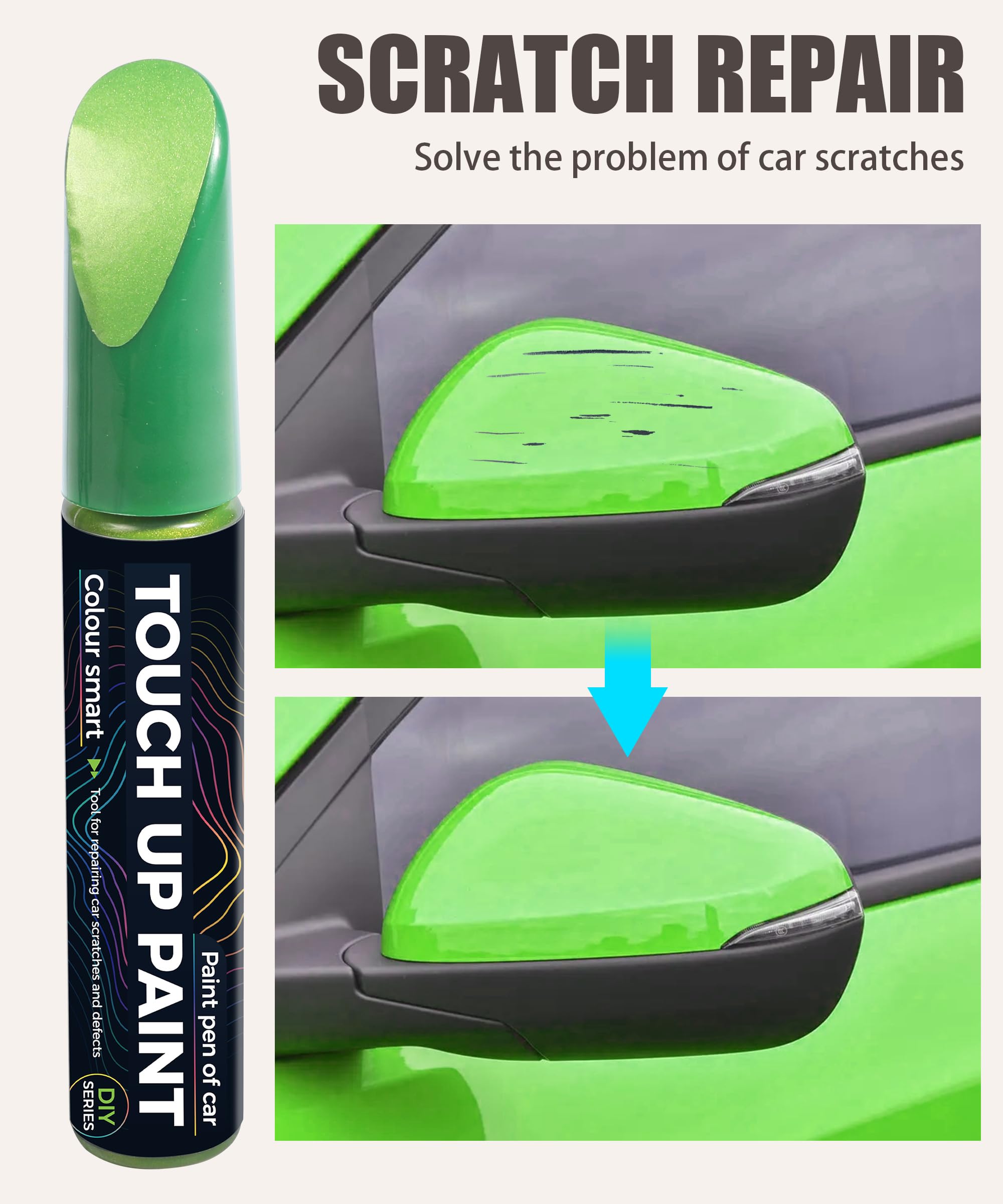 RACOONA Touch Up Paint Pen - Car Scratch Remover, Deep Scratch Repair for All Types of Cars (Green)