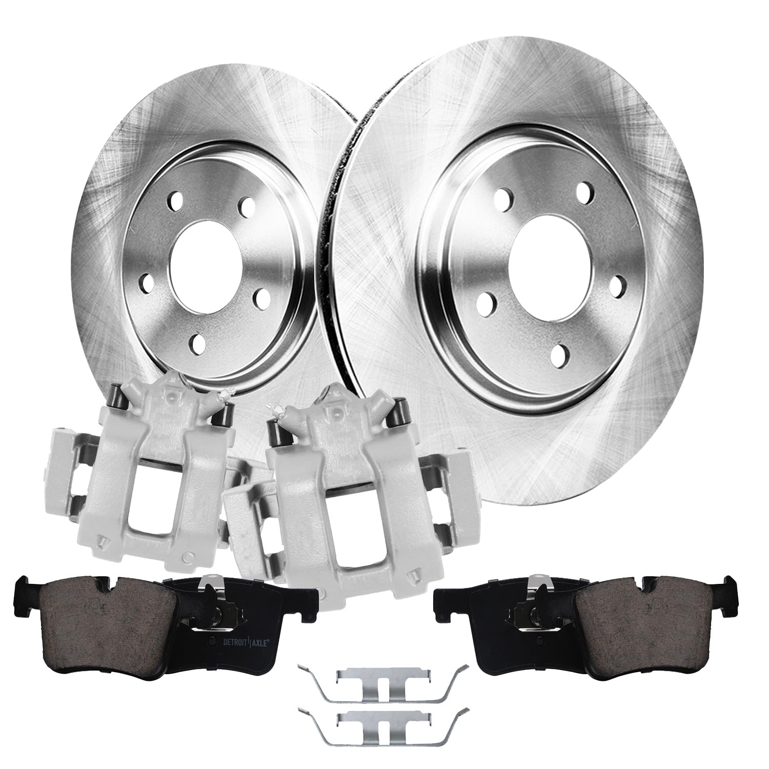 Detroit Axle - Front Disc Rotors Ceramic Brake Pads Calipers w/Bracket Replacement for 428i 430i xDrive Gran Coupe - 6pc Set