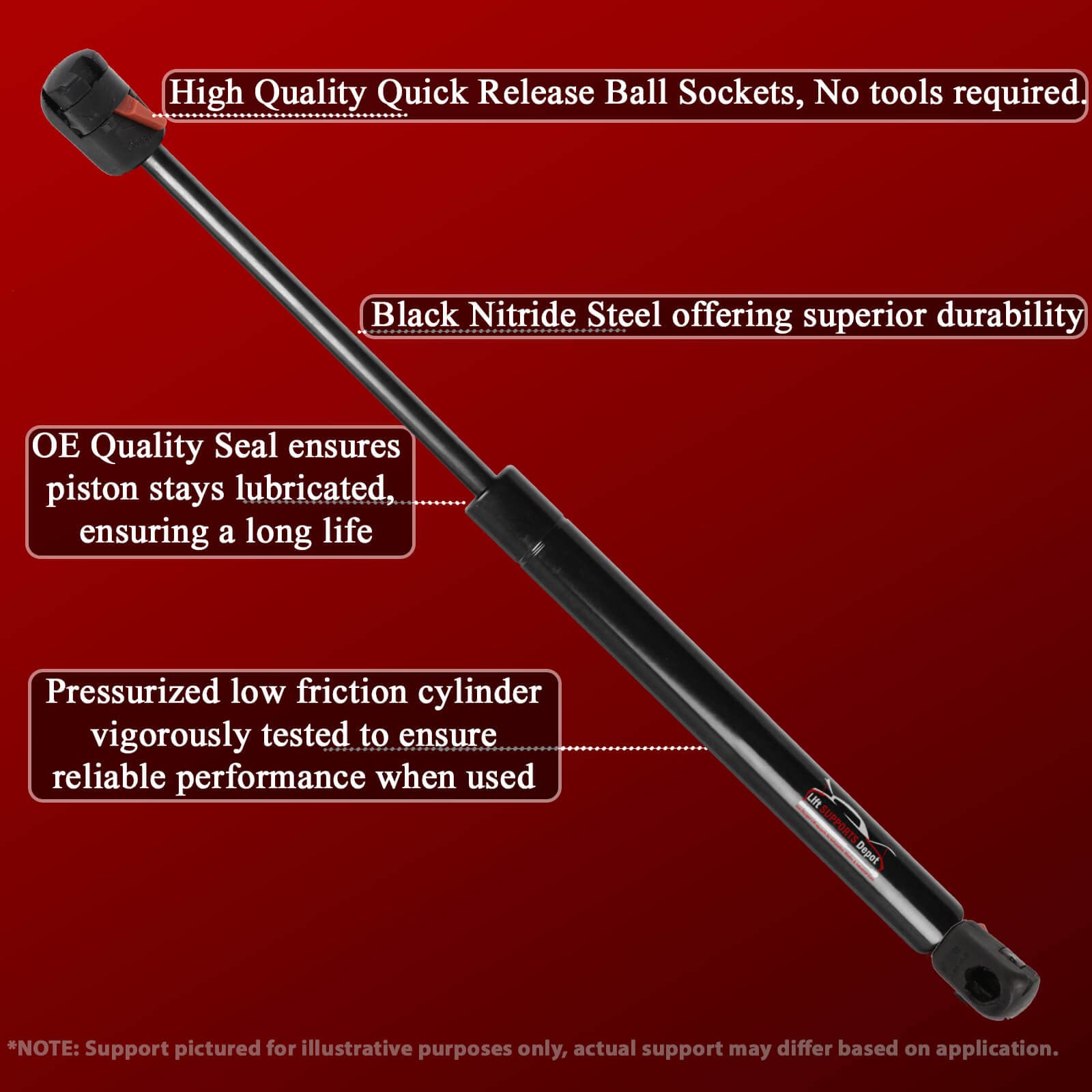 Lift Supports Depot Qty (2) Replacement Undercover Ez Release Lift Supports 27 Inch X 45Lbs St270Ed1-45 Shocks Struts