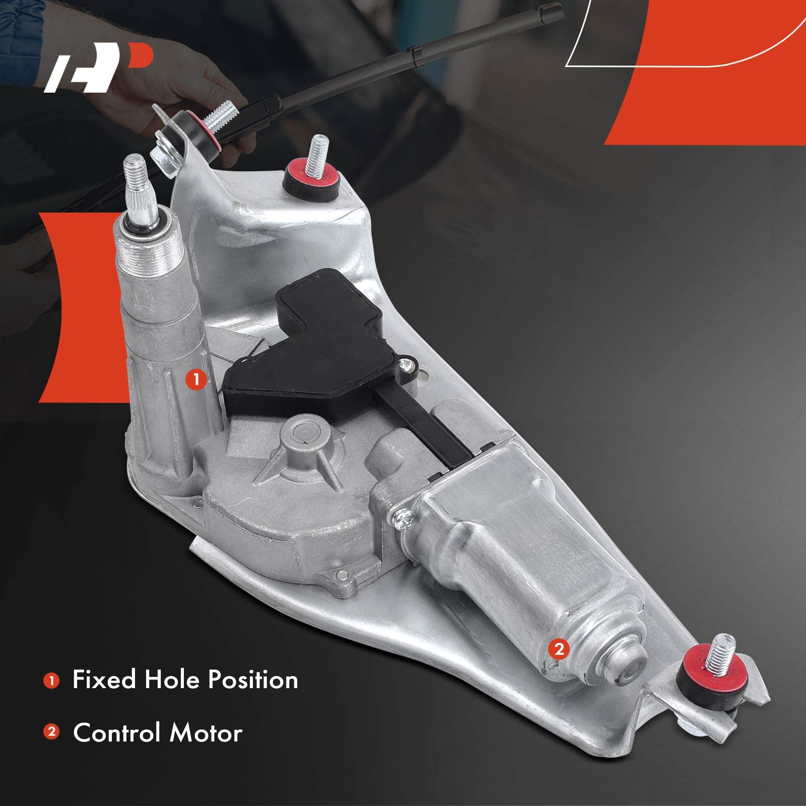 A-Premium Rear Windshield Wiper Motor Compatible with Honda CR-V 2012 2013 2014 2015 2016, Sport Utility, 3-Pin, Replace# 76710T