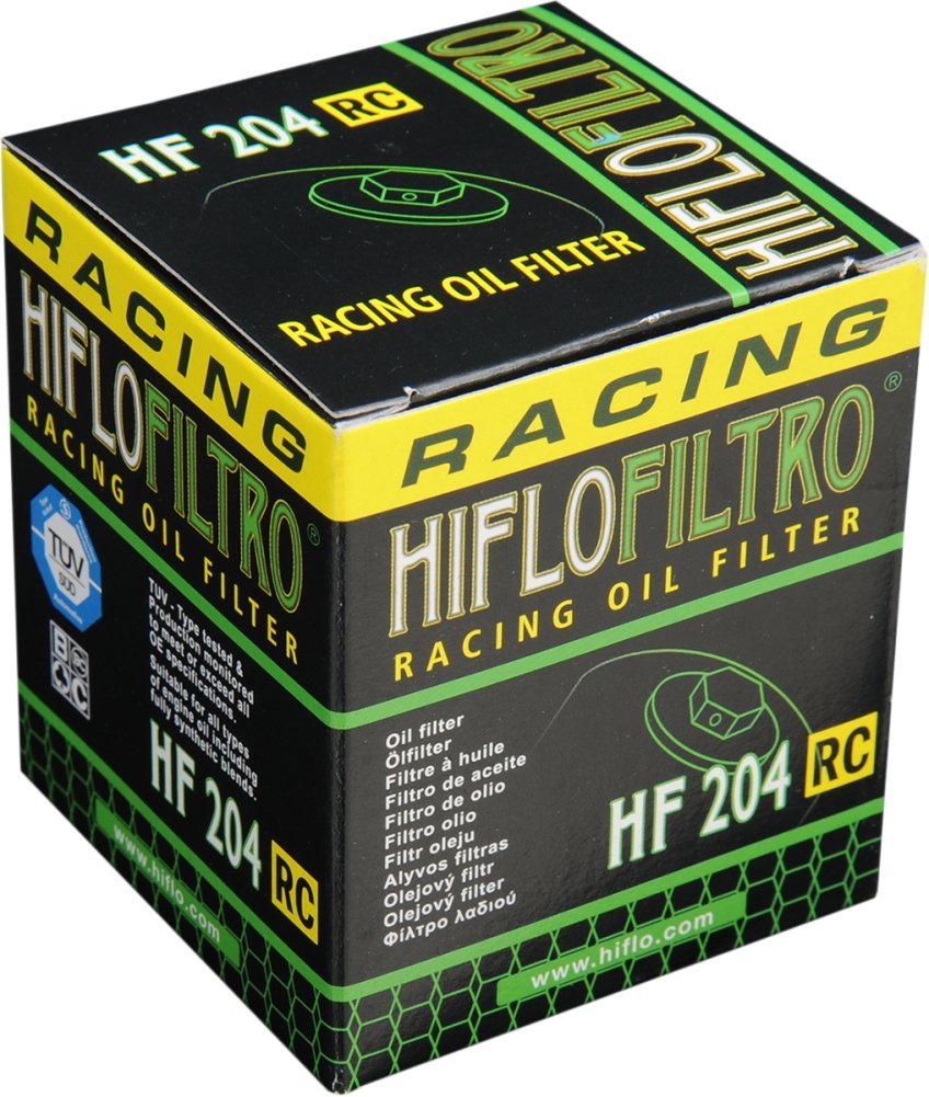 Hiflofiltro HF204RC Premium Oil Filter - High Performance, Steel, Black, Single