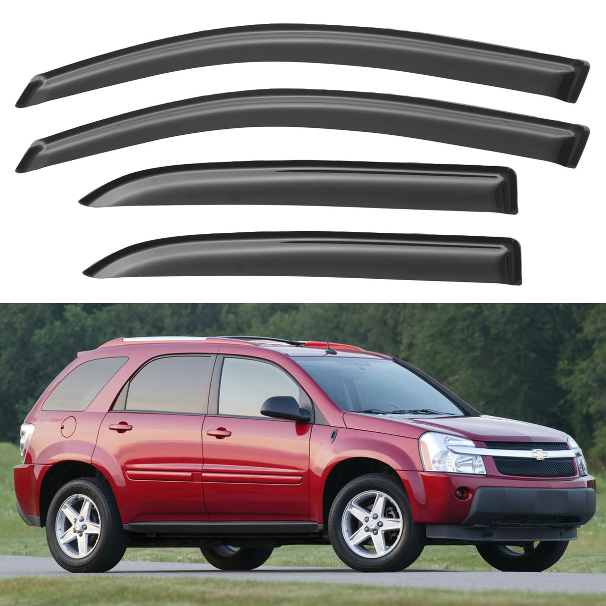 Window Visors Rain Guards for 2005 2006 2007 2008 2009 Chevy Equinox, Out-Channel Window Vent Wind Deflectors Visors Shades for 