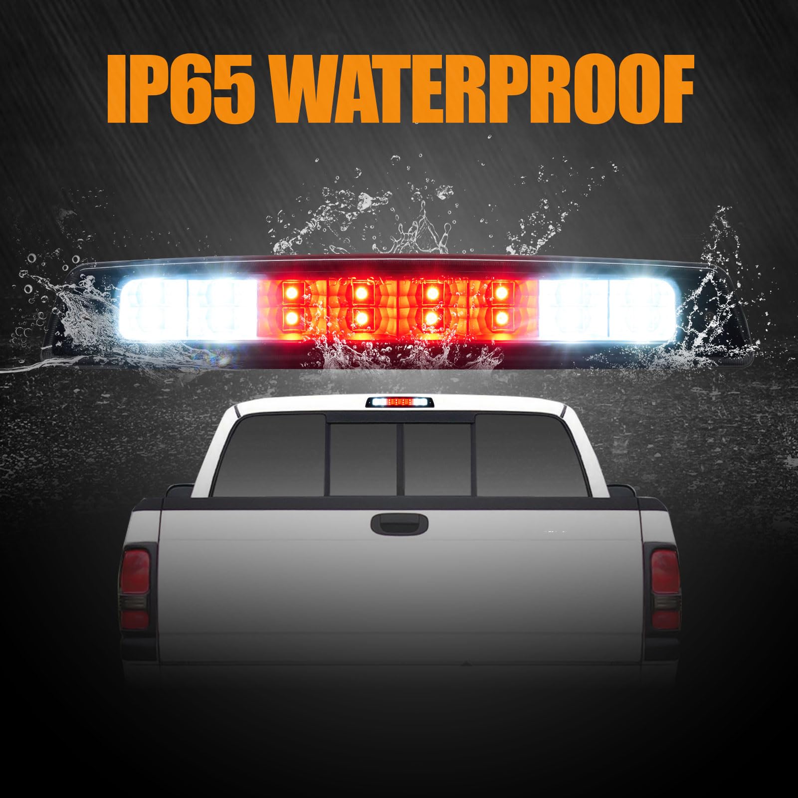 Cxdar Third 3Rd Brake Light Led For 1994-2001 Dodge Ram 1500, High Mount Rear Brake Lights Assembly For 94-02 Ram 2500 3500, Wat