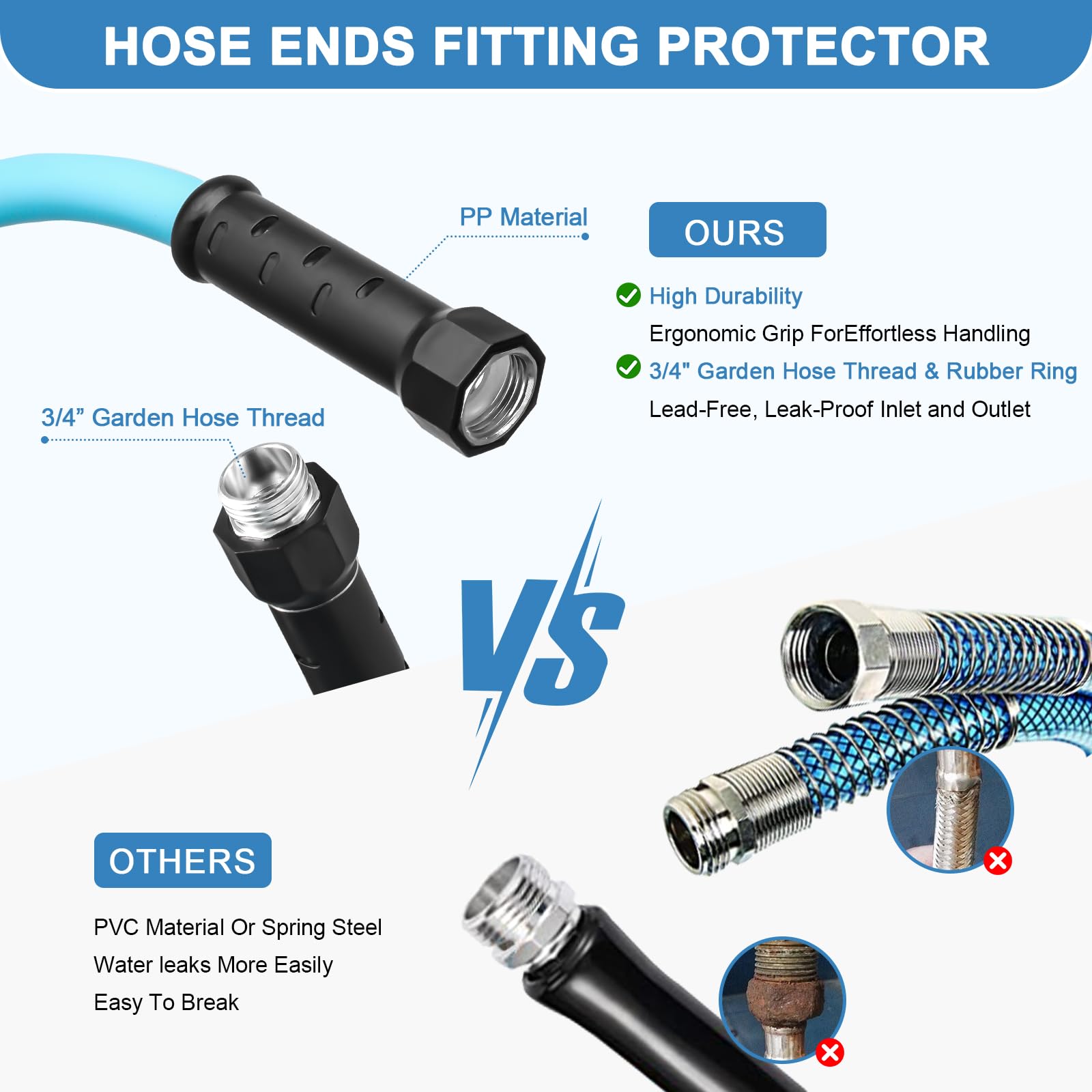 Gociean 25Ft Upgraded Rv Water Hose With Storage Straps, 5/8'' Rv Drinking Water Hose, Leak Free And Anti-Kink Design, Camper Fr