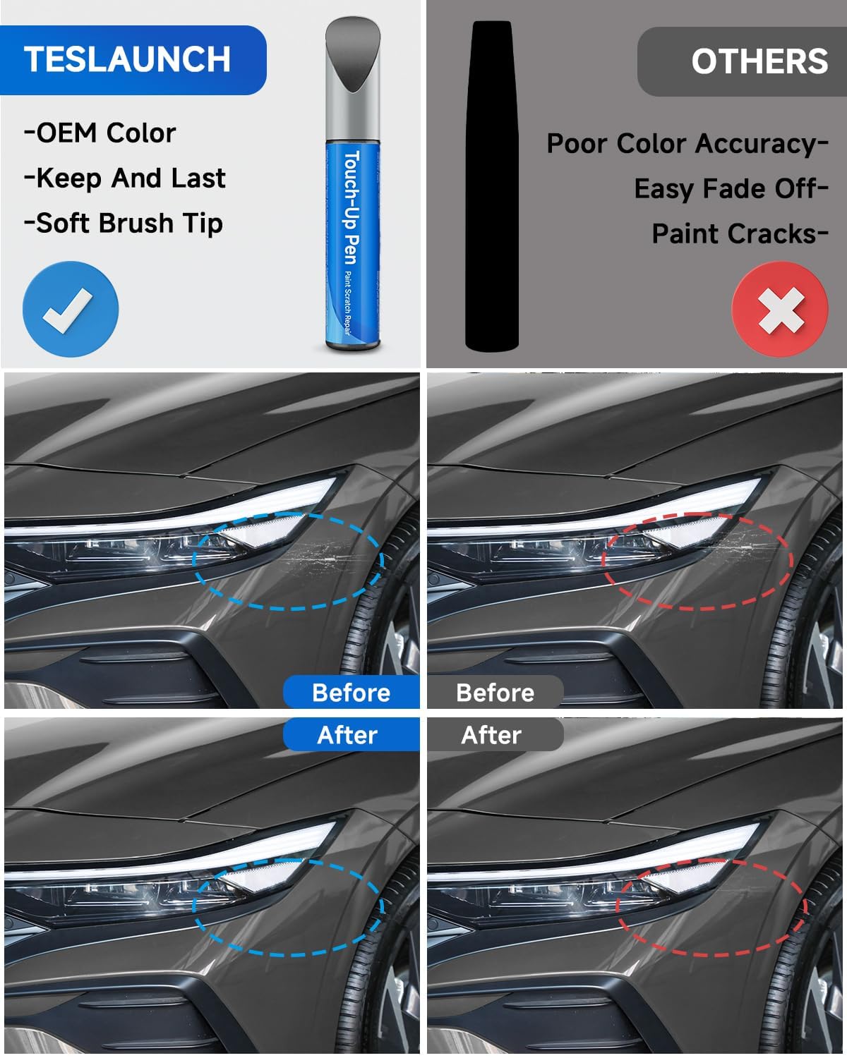 Touch Up Paint Compatible With Hyundai Exact Match Touch Up Paint Car Scratch Repair (Calypso Red(Y2E) Compatible With Santa Fe/