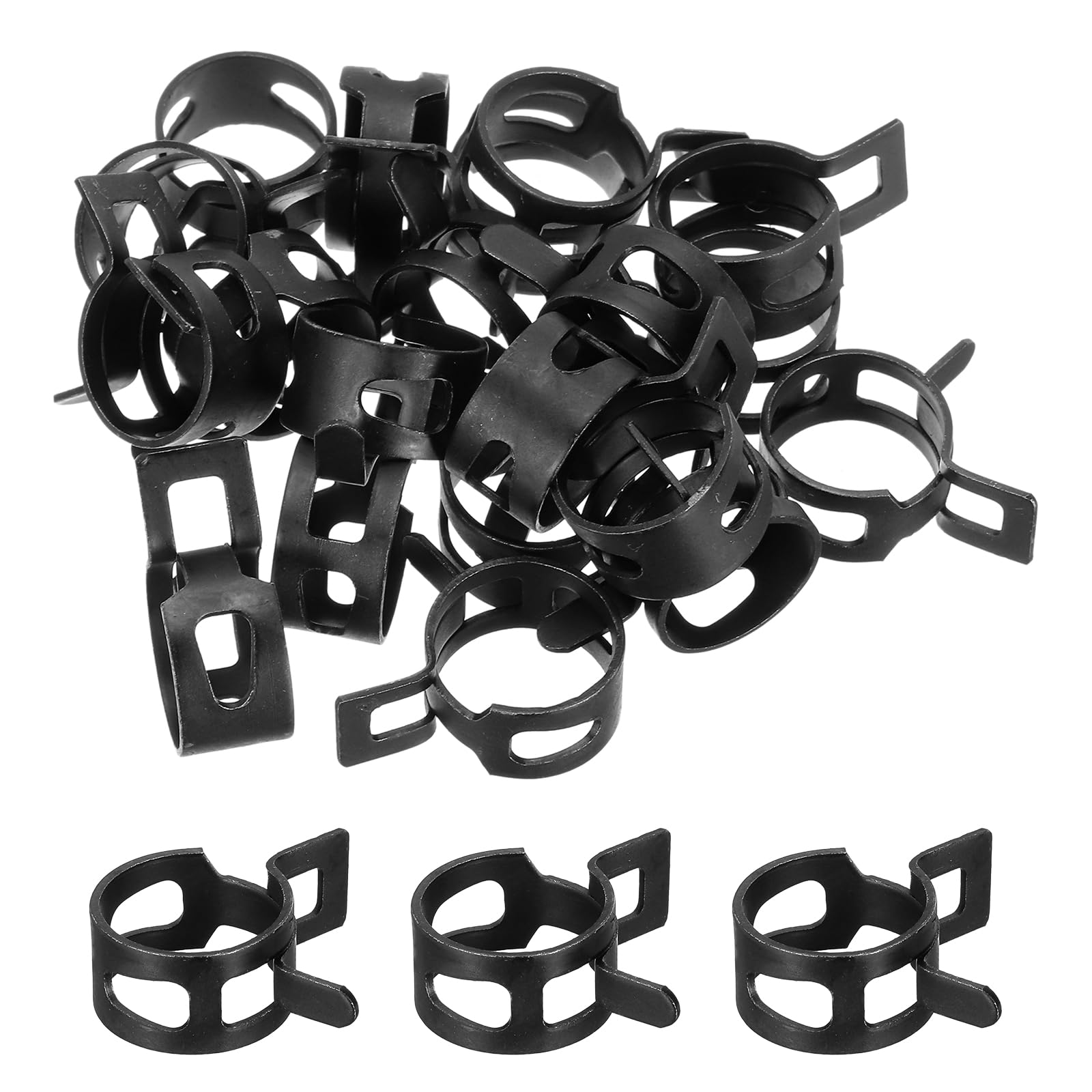 MECCANIXITY 20 Pcs Fuel Line Clamps Spring Band Hose Clamps, 19mm Silicone Air Tube Vacuum Hose Water Pipe Low Pressure Clamps A