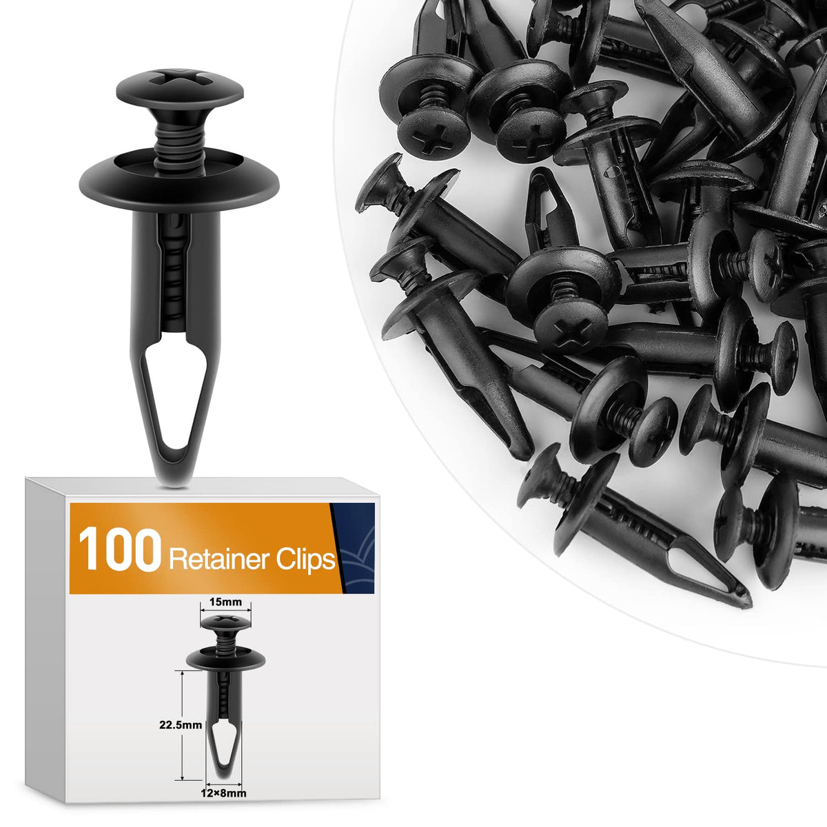 Gooacc 100Pcs Bumper Rivet Clips Fastener Screw For Yamaha Rhino 450 660 700 Grizzly 600 Body Fender Hood Fuel Tank Panel Push F