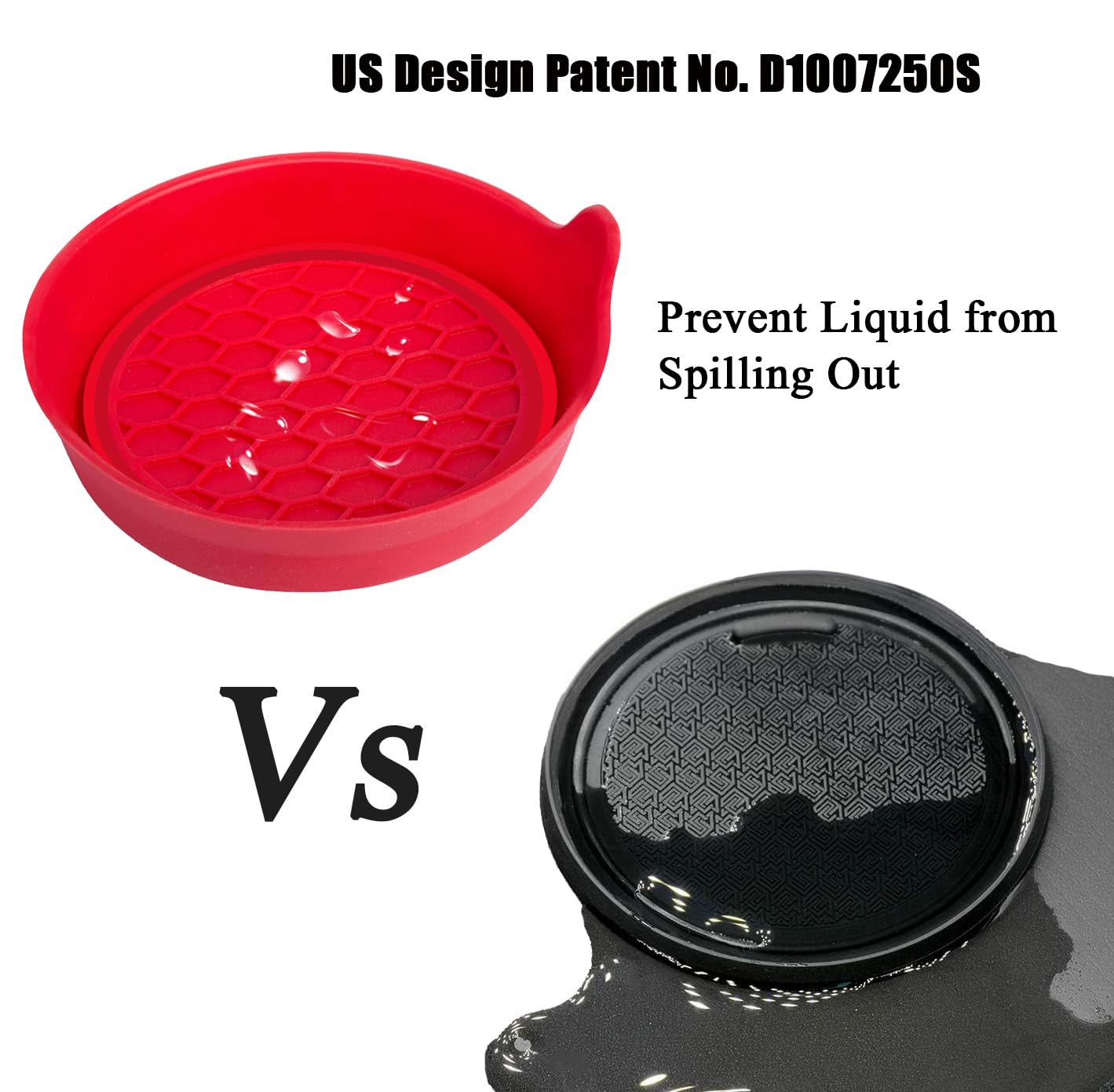 Amooca Car Cup Coaster Universal Automotive Waterproof Non-Slip Cup Holders Sift-Proof Spill Holder Car Interior Accessories 2 Pack Red