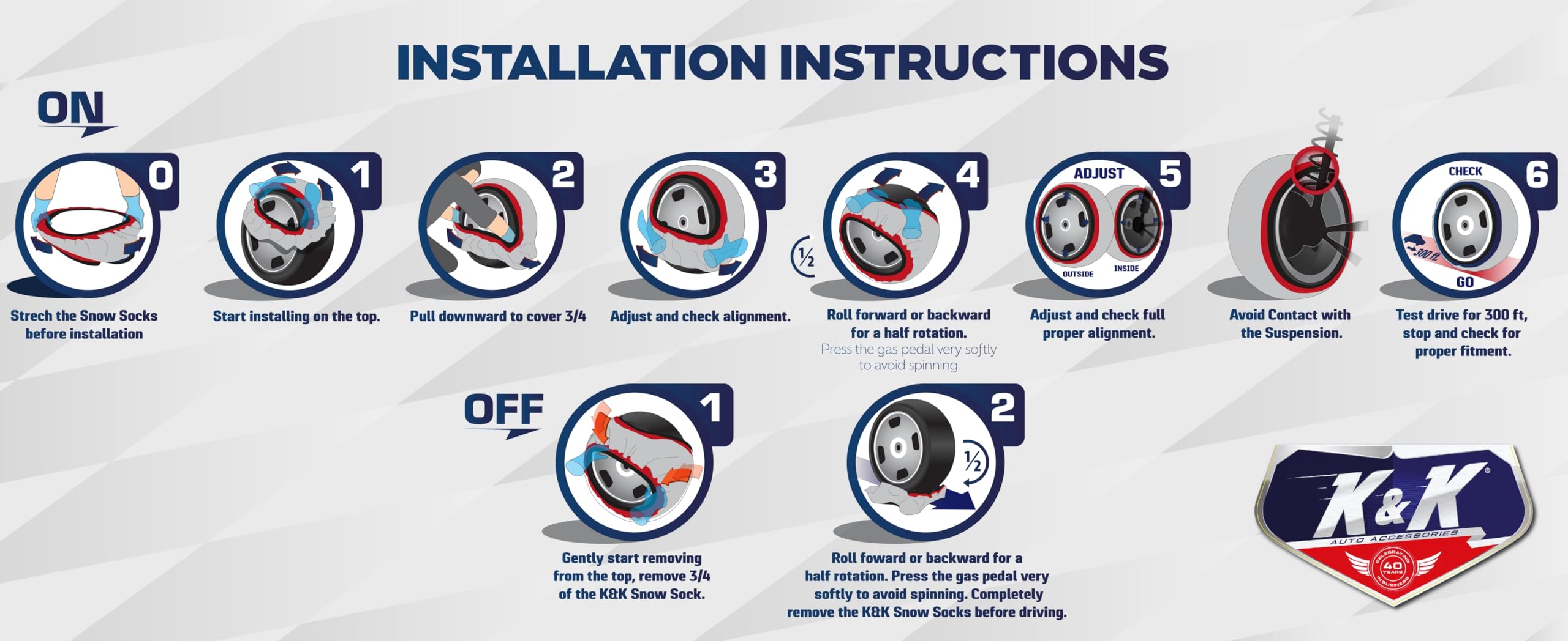 KNK Boutique Automotive Snow Socks for Tires - Eco Series for Efficient Grip Alternative for Tire Snow Chain - Snow Traction Dev