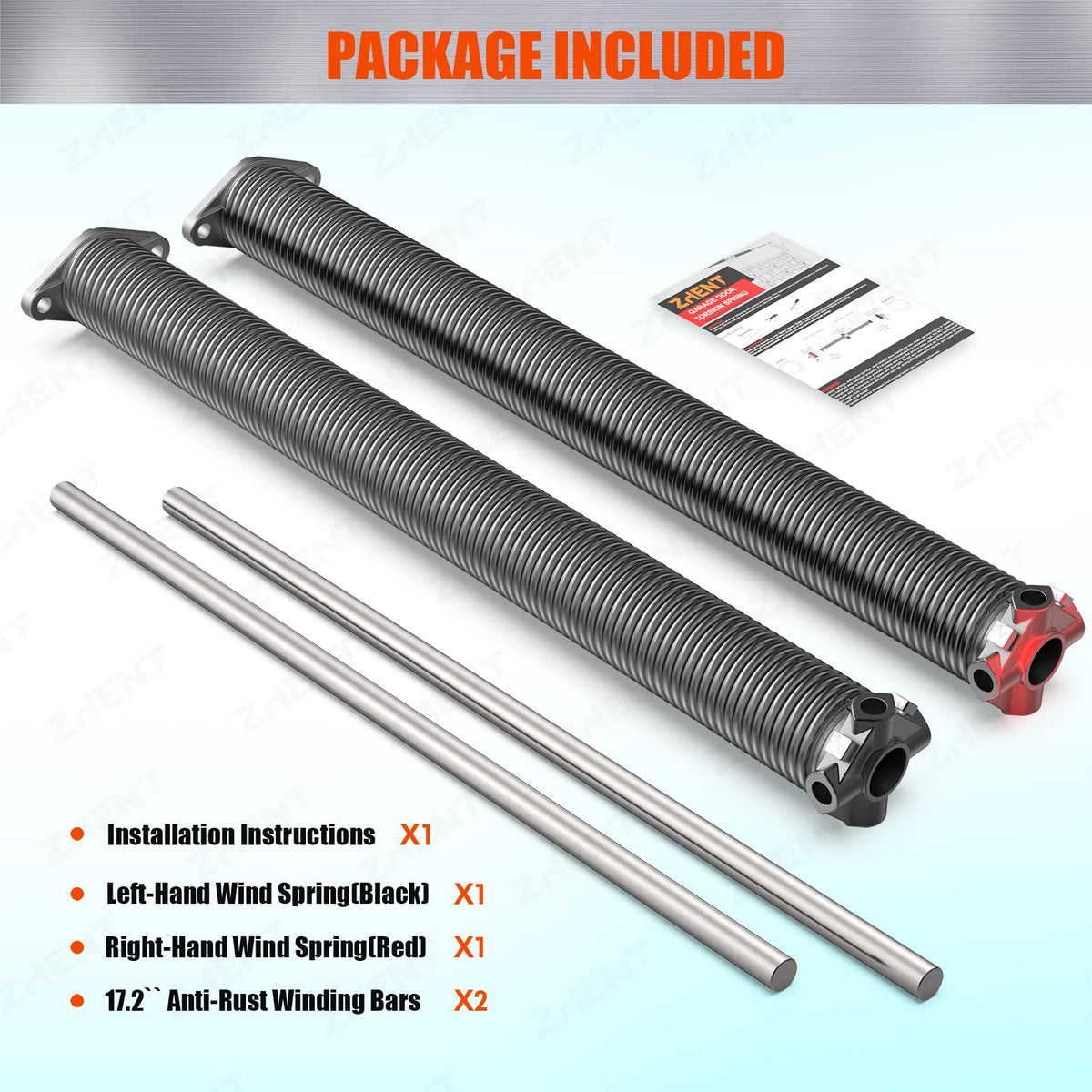 Garage Door Torsion Springs 1.75’’(Pair) With Non-Slip Winding Bars, Coated Tors WBHDWB0CY9BJ3HK