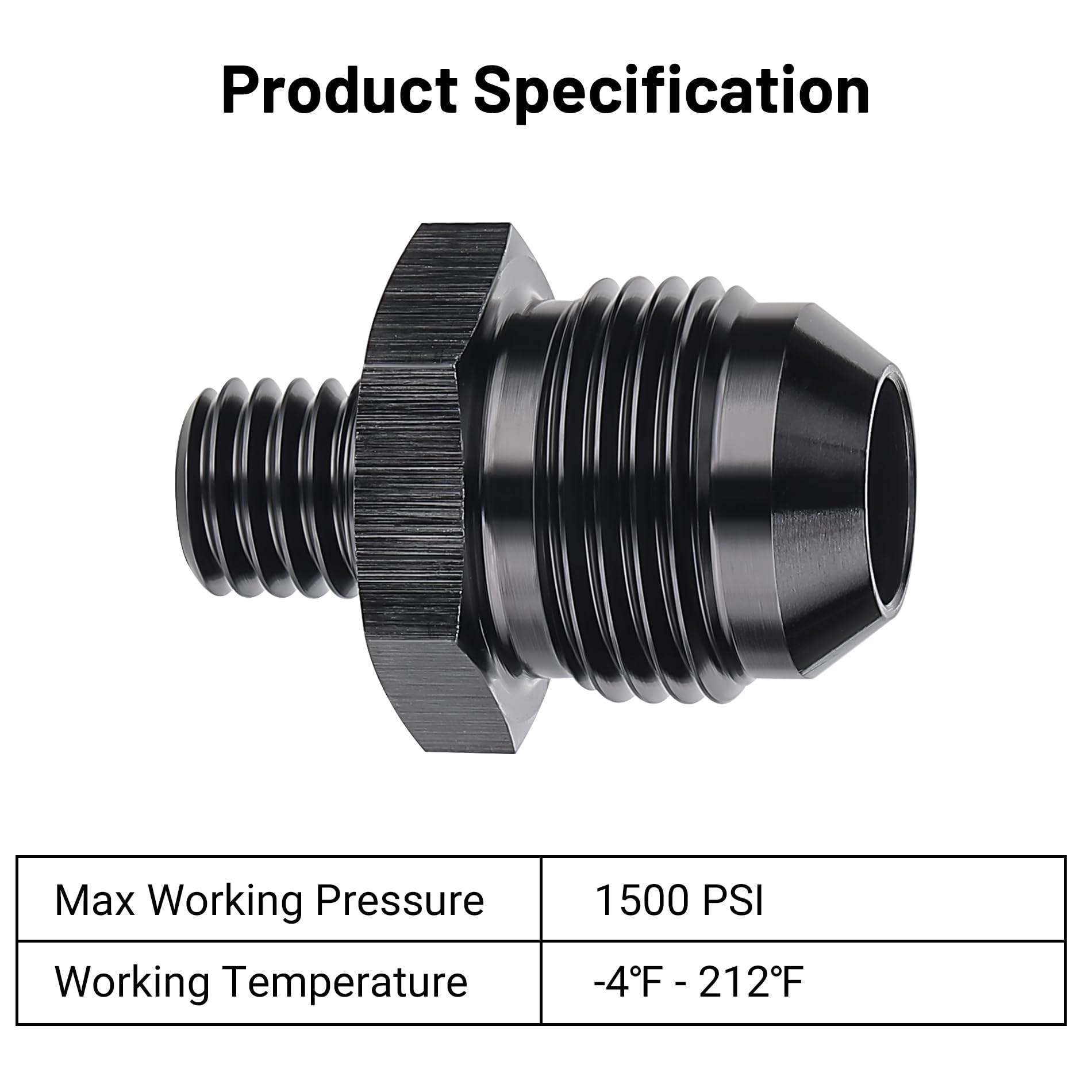 Evil Energy 8An Male Flare To M10 X 1.5Mm Male Metric Fitting Adapter Aluminium Alloy 2Pcs