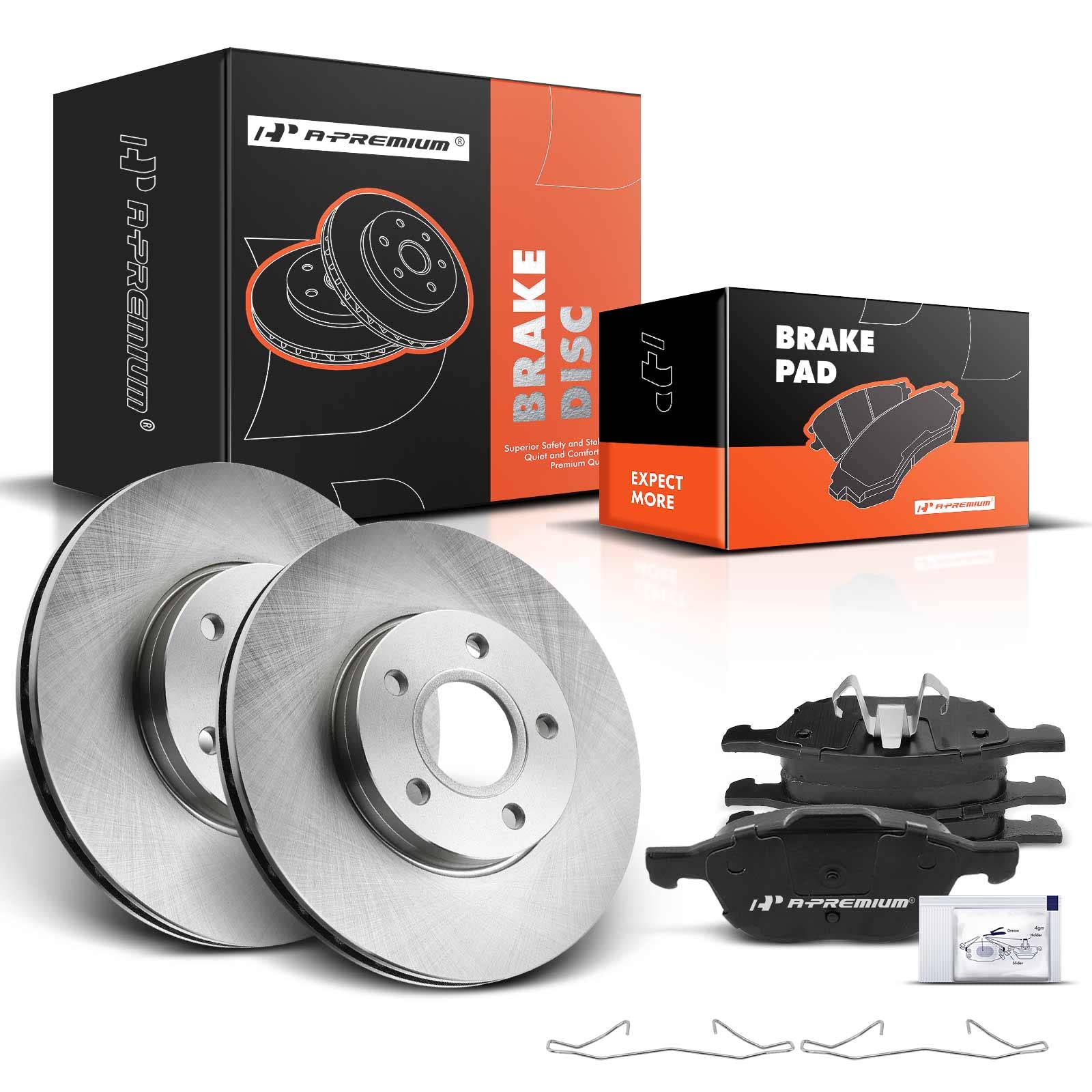 A-Premium 10.94 Inch (278Mm) Front Vented Disc Brake Rotors + Ceramic Pads Kit Compatible With Select Volvo And Ford Models - Fo