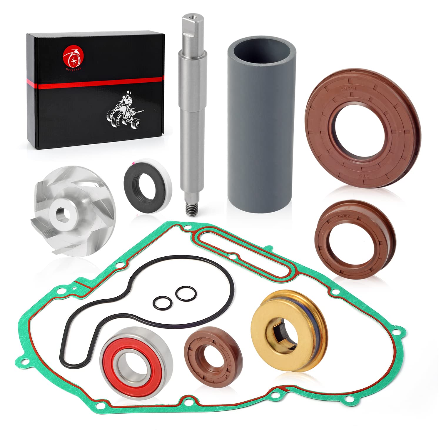 Water Pump Seal Rebuild Kit Impeller + Driver + Shaft + Oil Seal + COVER GASKET For Polaris RZR 800 Ranger 700 800 Sportsman 600