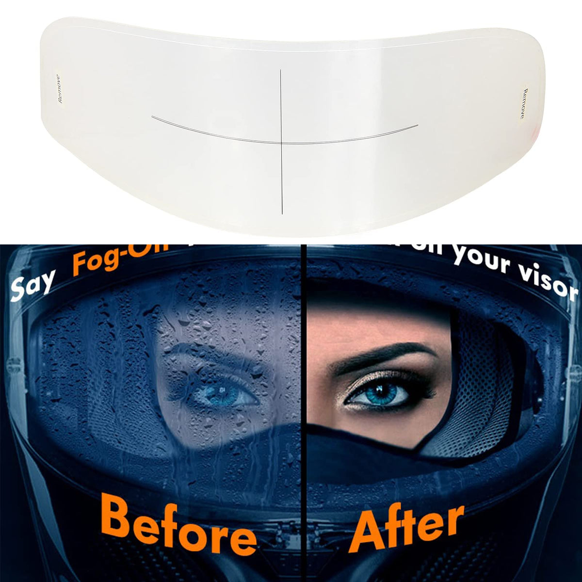 Motorcycle Anti Fog Film - Universal Fit Helmet Visors Fog Resistant Clear Shields Lens Insert 3.58' X 10.7'