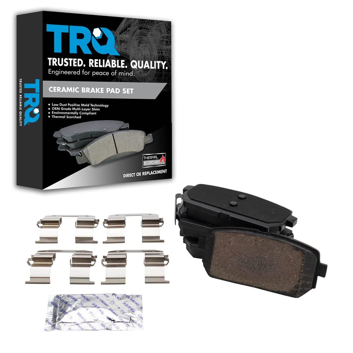 TRQ Rear Brake Pads Ceramic Compatible with 2007-2010 Kia Rondo