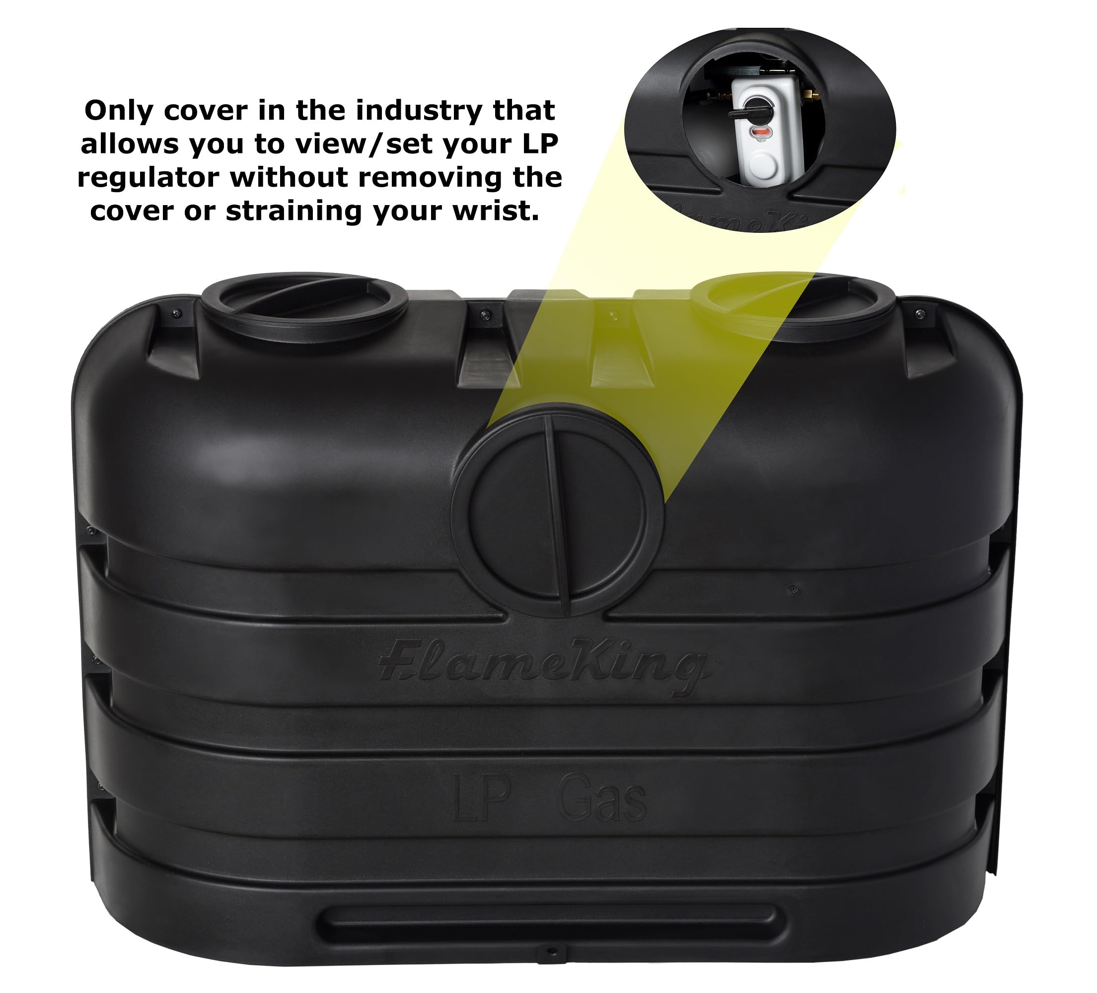 Flame King Dual 20Lb Lp Propane Tank Light Plastic Heavy Duty Cover For Rv, Travel Trailer, Camper - Black