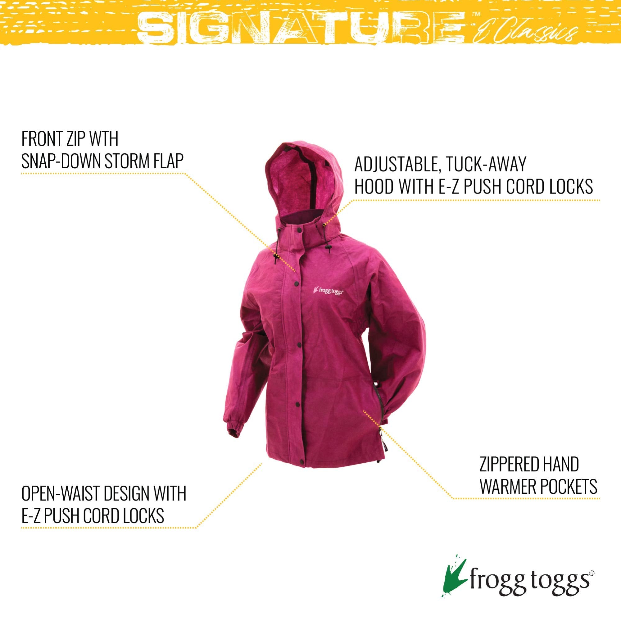 Frogg Toggs Women'S Standard Classic Pro Action Waterproof Rain Jacket, Cherry, Xx-Lagre