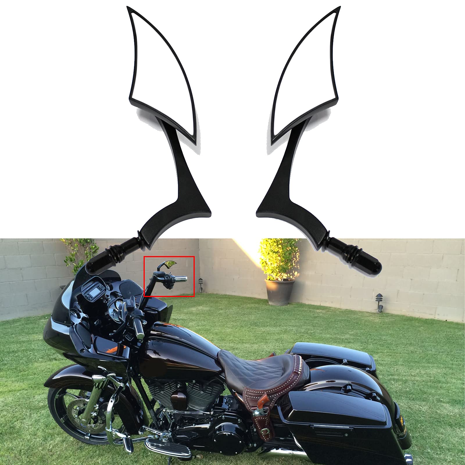 Black Motorcycle Sportster Mirrors For Harley Road King Street Electra Glide Road Glide Dyna Softail Rearview 1982-2018 2019 2020