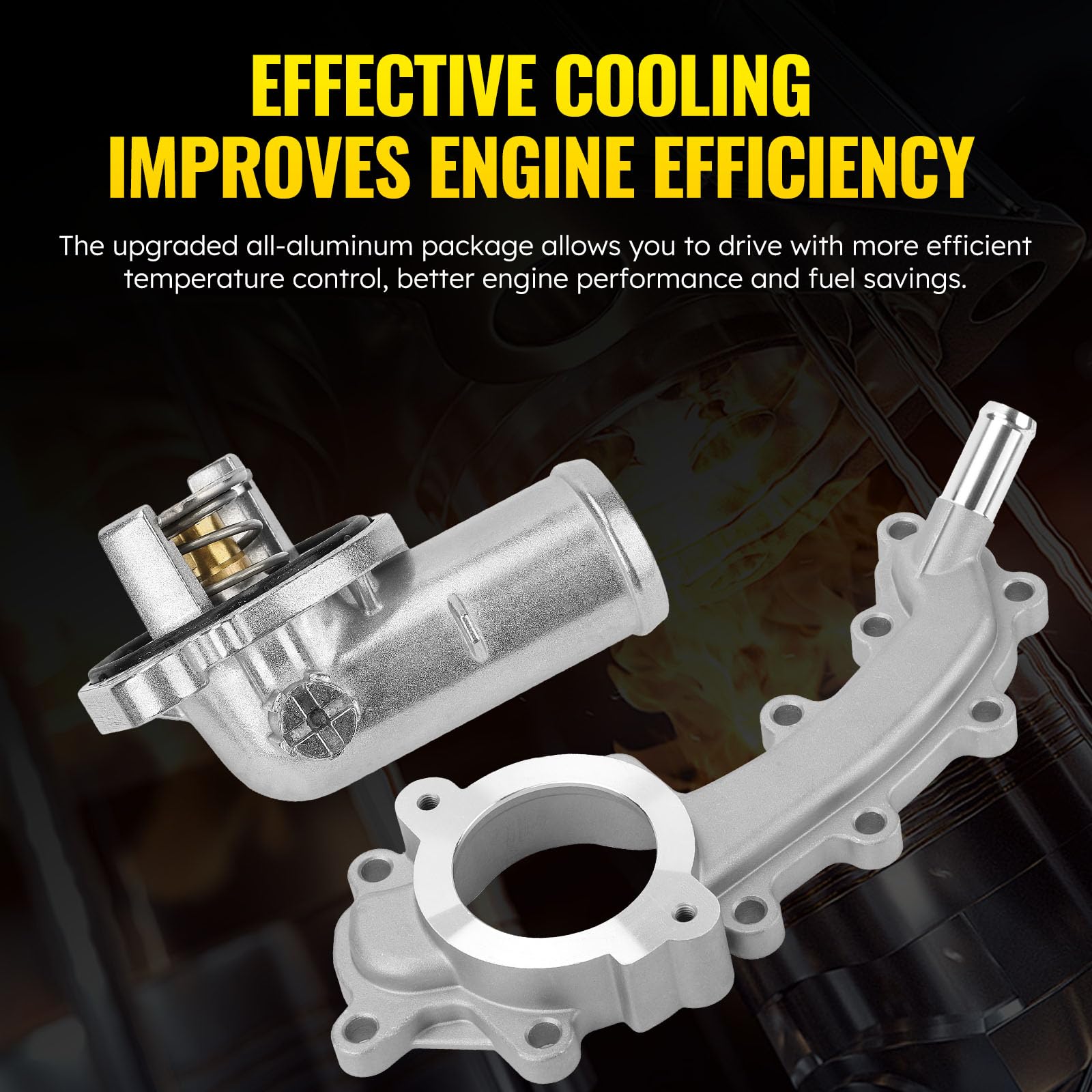 Upgrade Aluminium Thermostat Housing Assembly and Engine Coolant Crossover Water Outlet Pipe for Chrysler 200 Jeep Cherokee Dodg