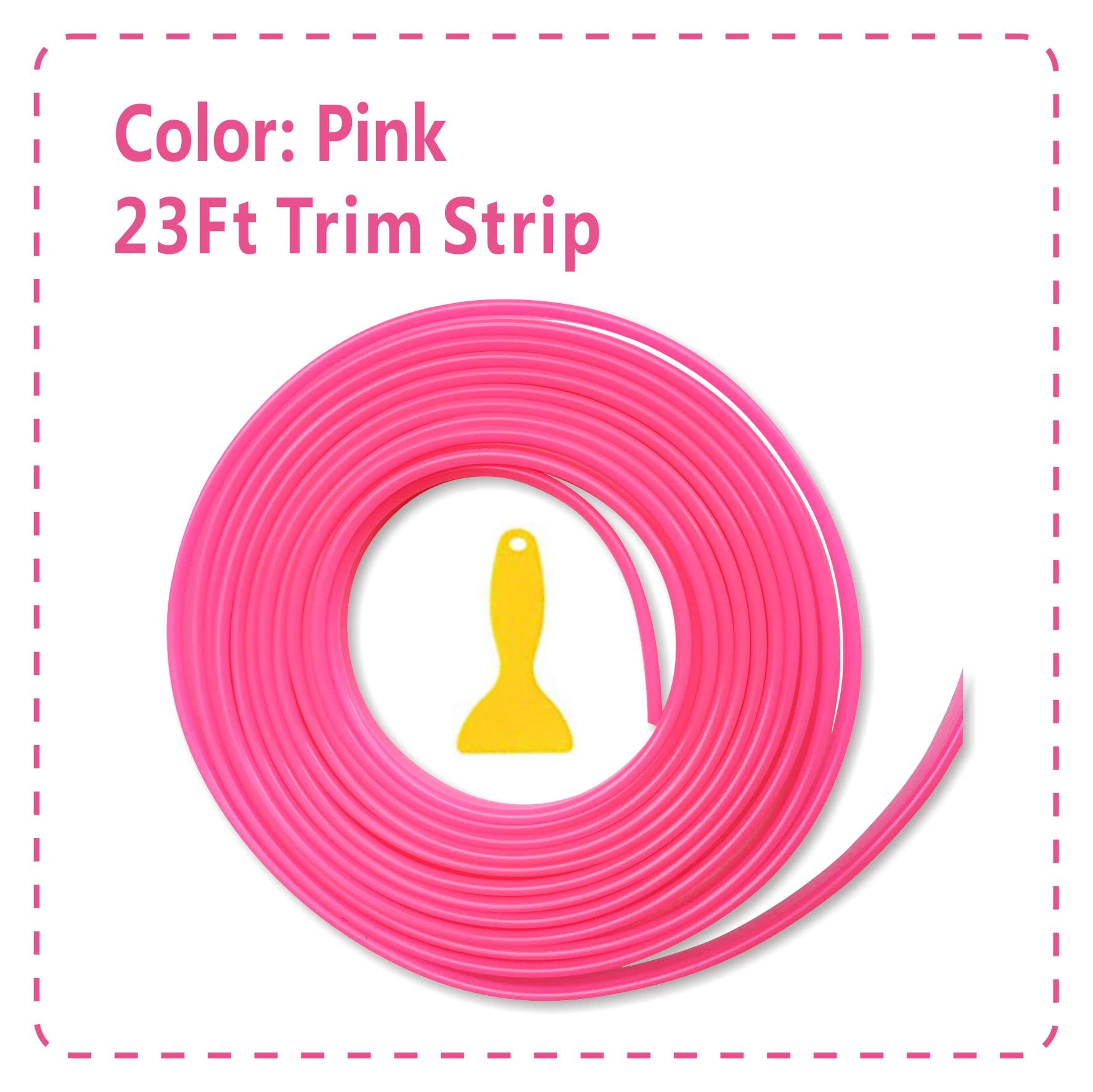 Tikun Tech Pink Car Interior Decorative Molding Door Panel Gap Trim Strip (23Ft)